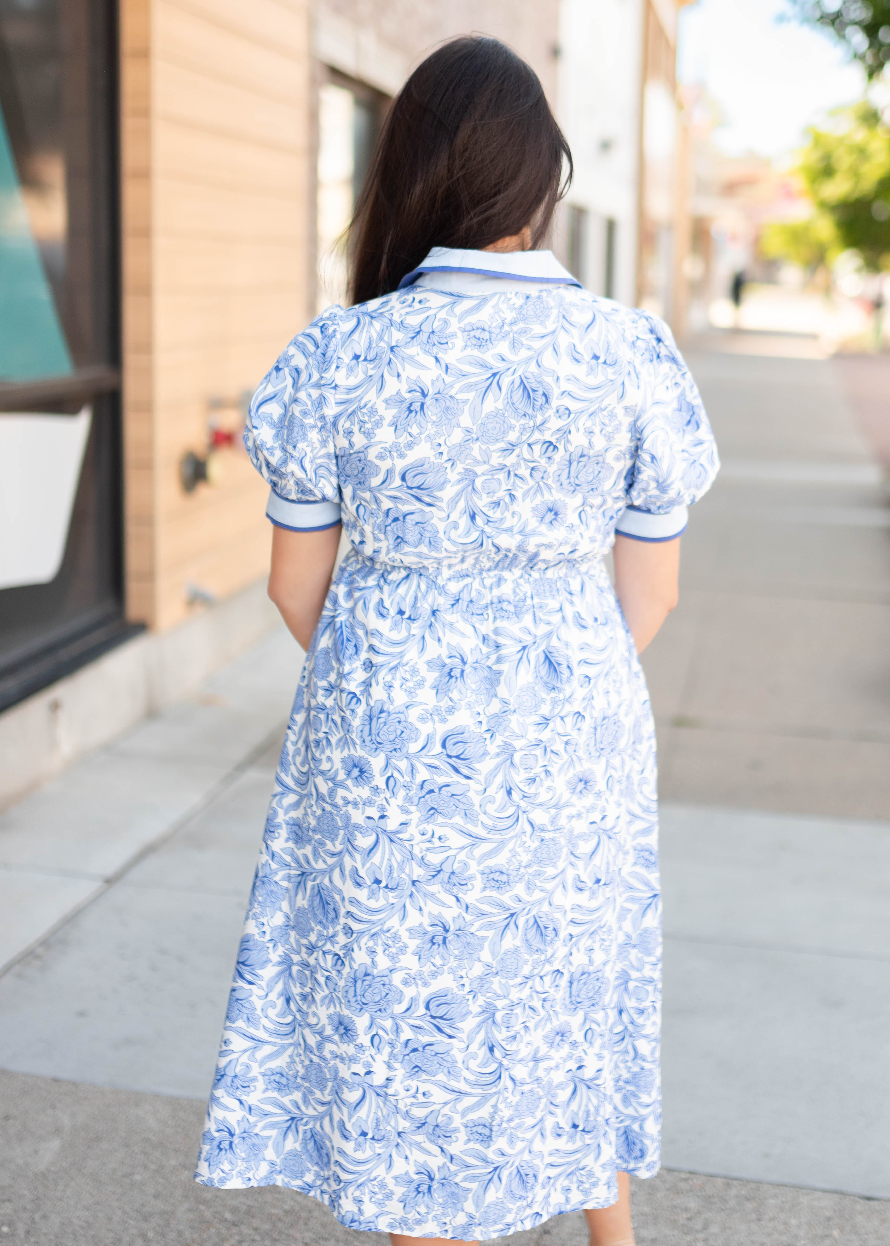 Brooklyn Blue Floral Collared Dress