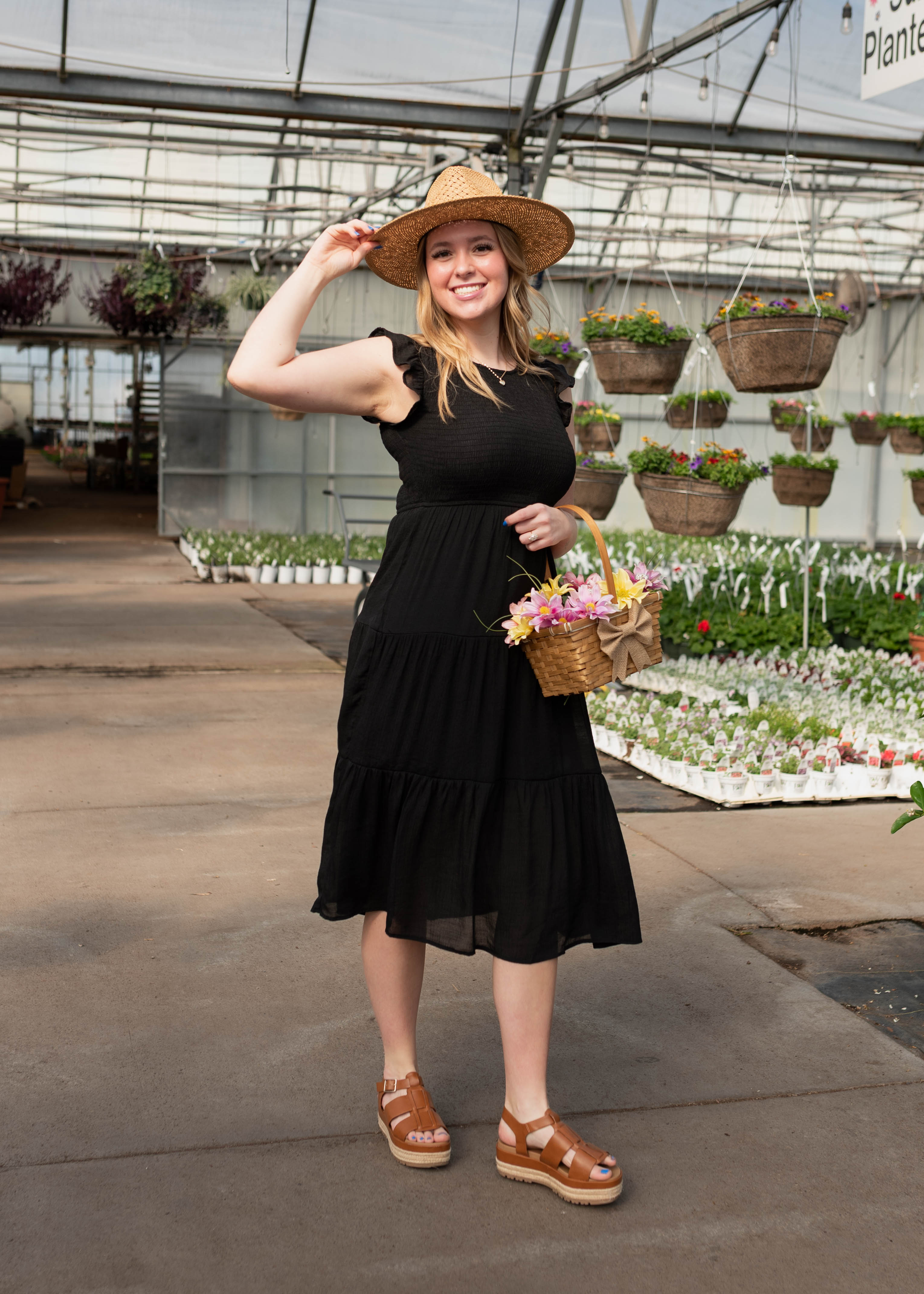Brylee Black Smocked Dress