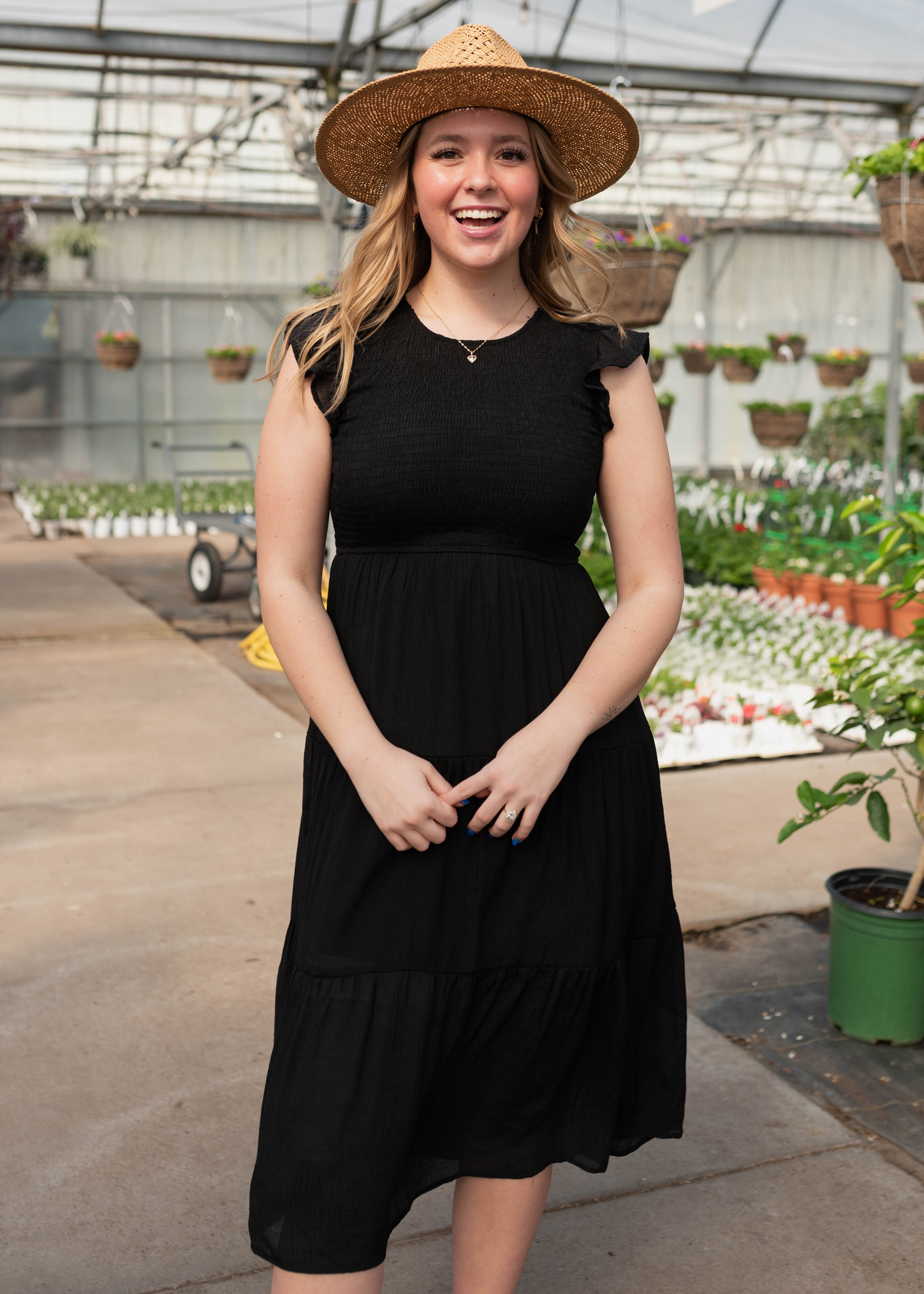 Brylee Black Smocked Dress