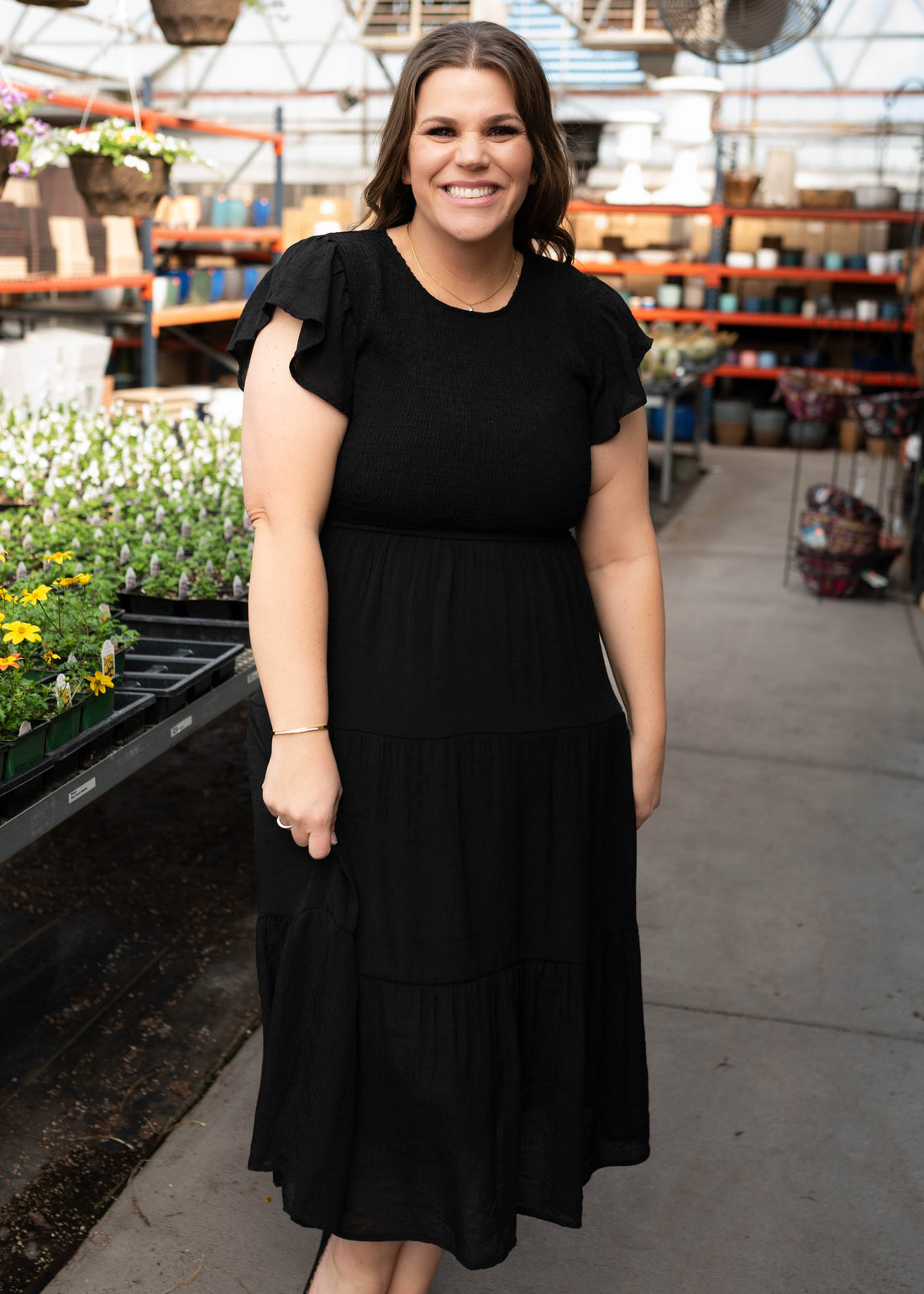 Brylee Black Smocked Dress