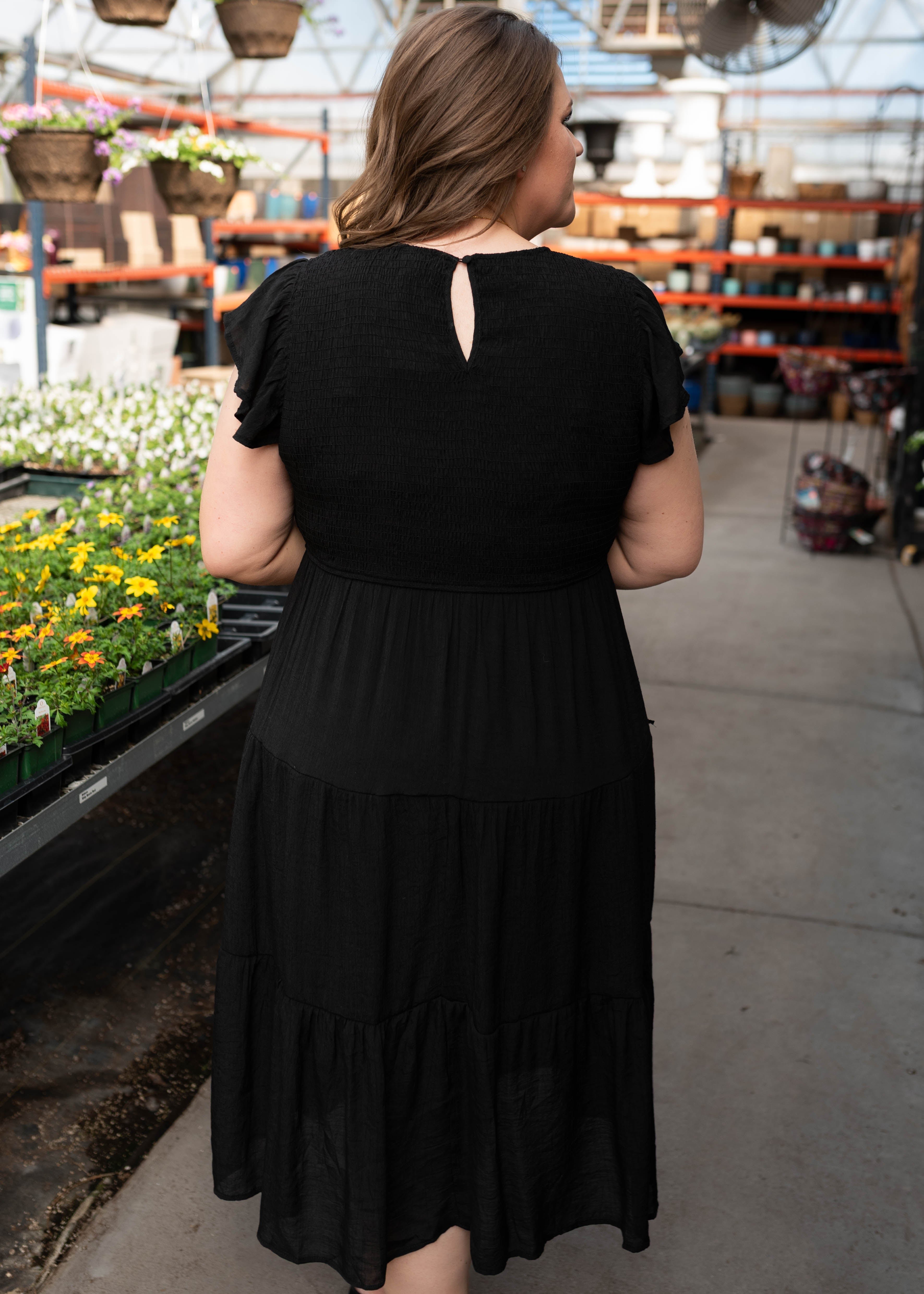 Brylee Black Smocked Dress