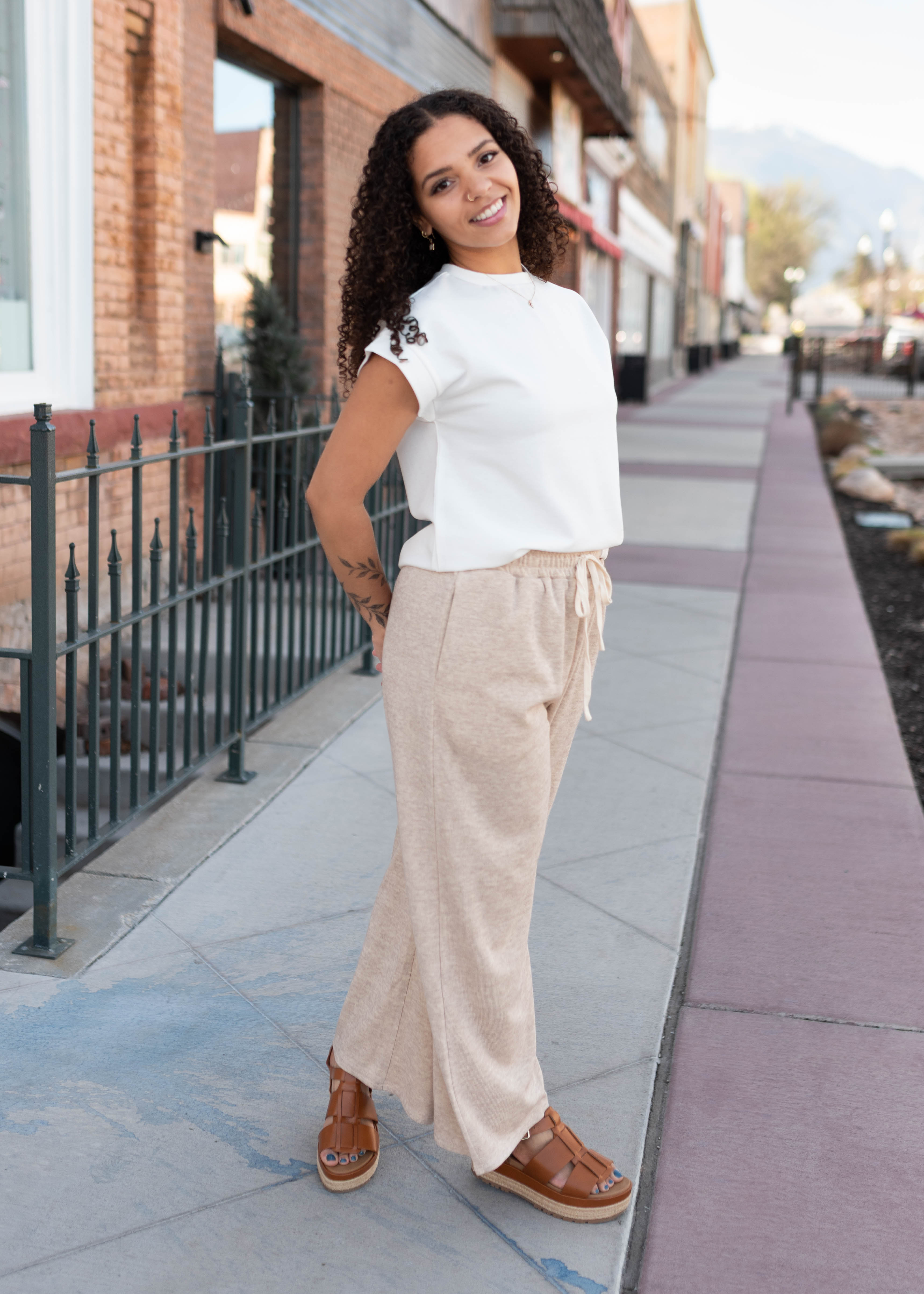 Carla Ivory Cap Sleeve Top