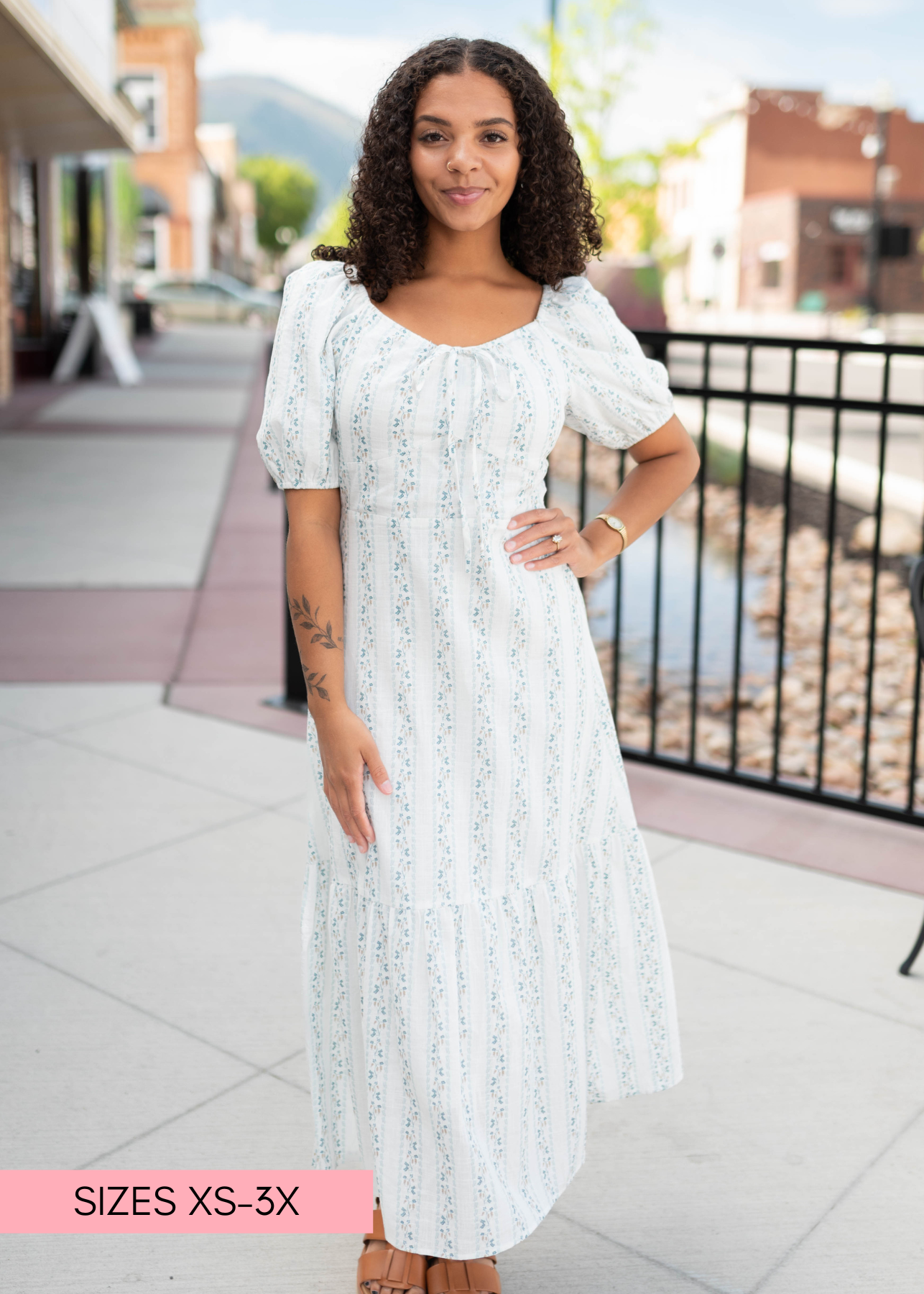 Catherine Blue Floral Tie Dress