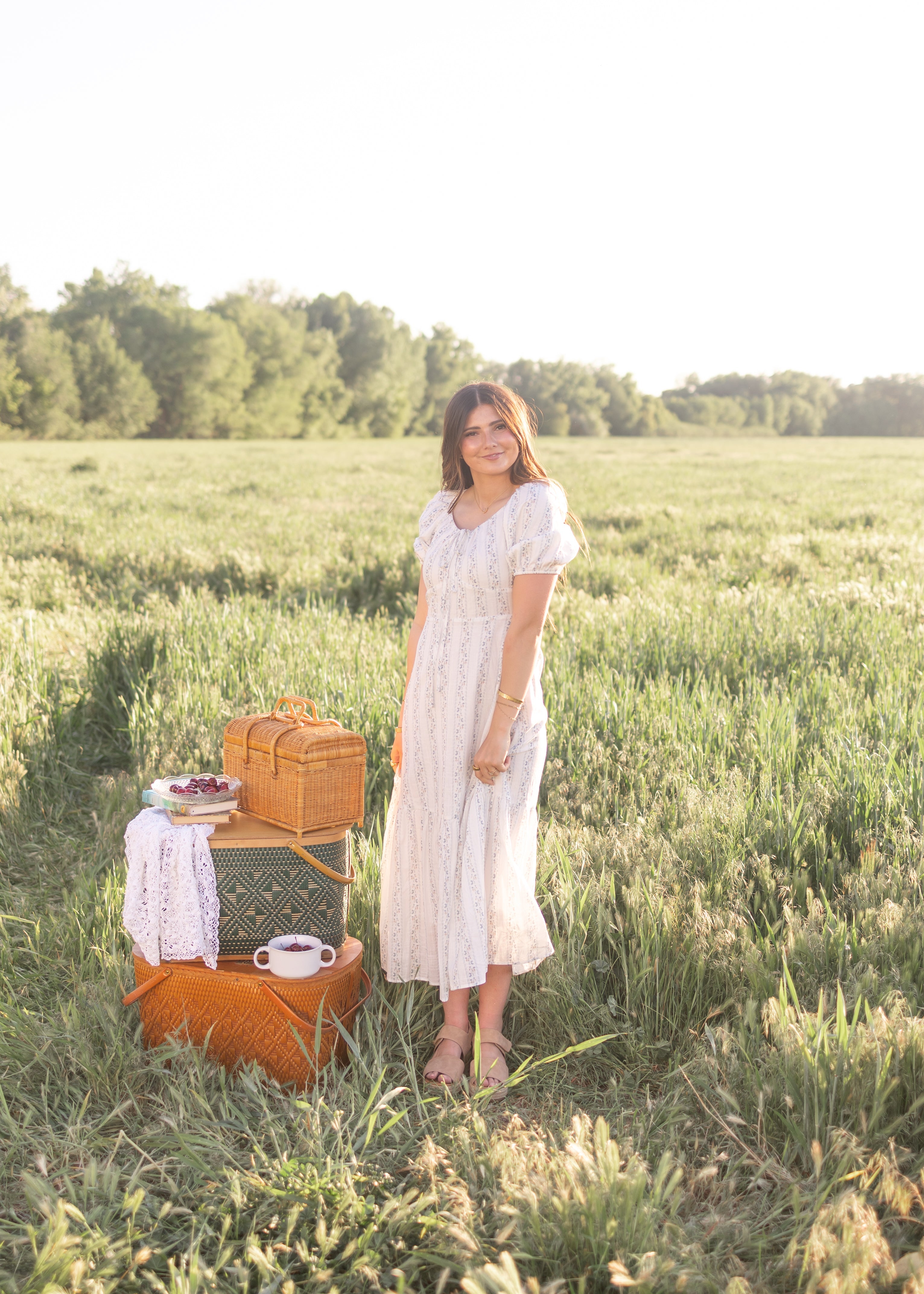 Catherine Blue Floral Tie Dress