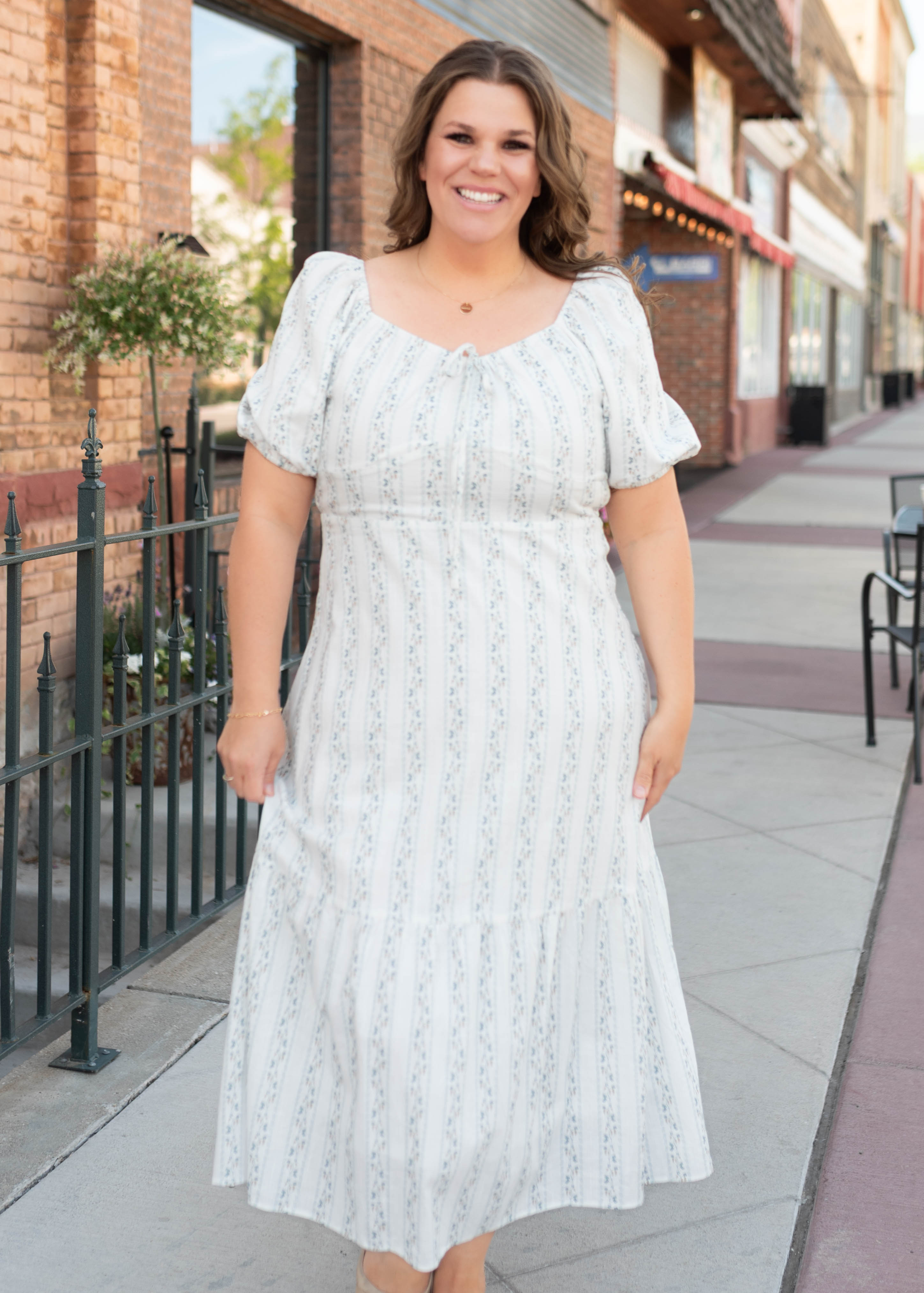 Catherine Blue Floral Tie Dress