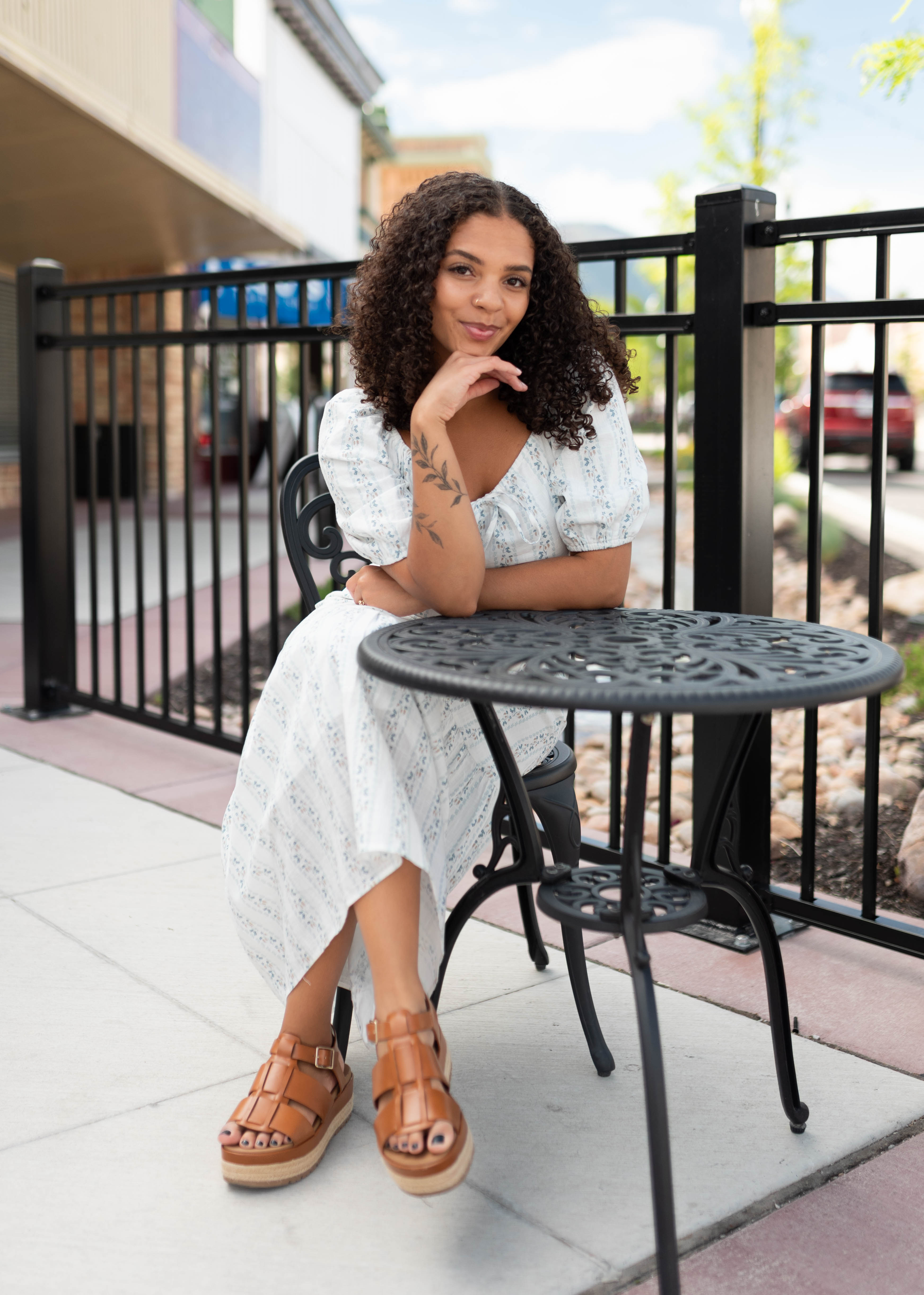 Catherine Blue Floral Tie Dress