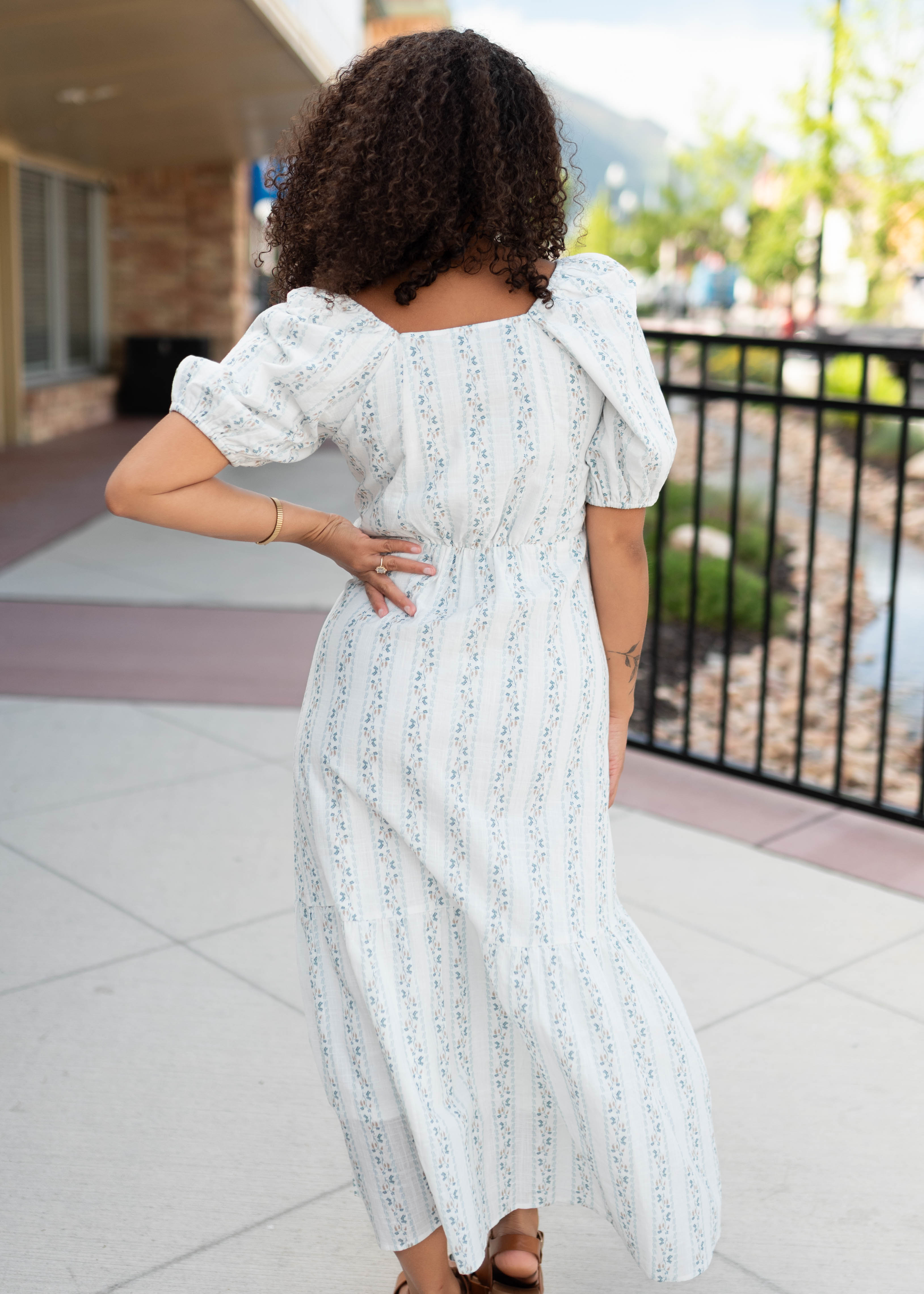 Catherine Blue Floral Tie Dress