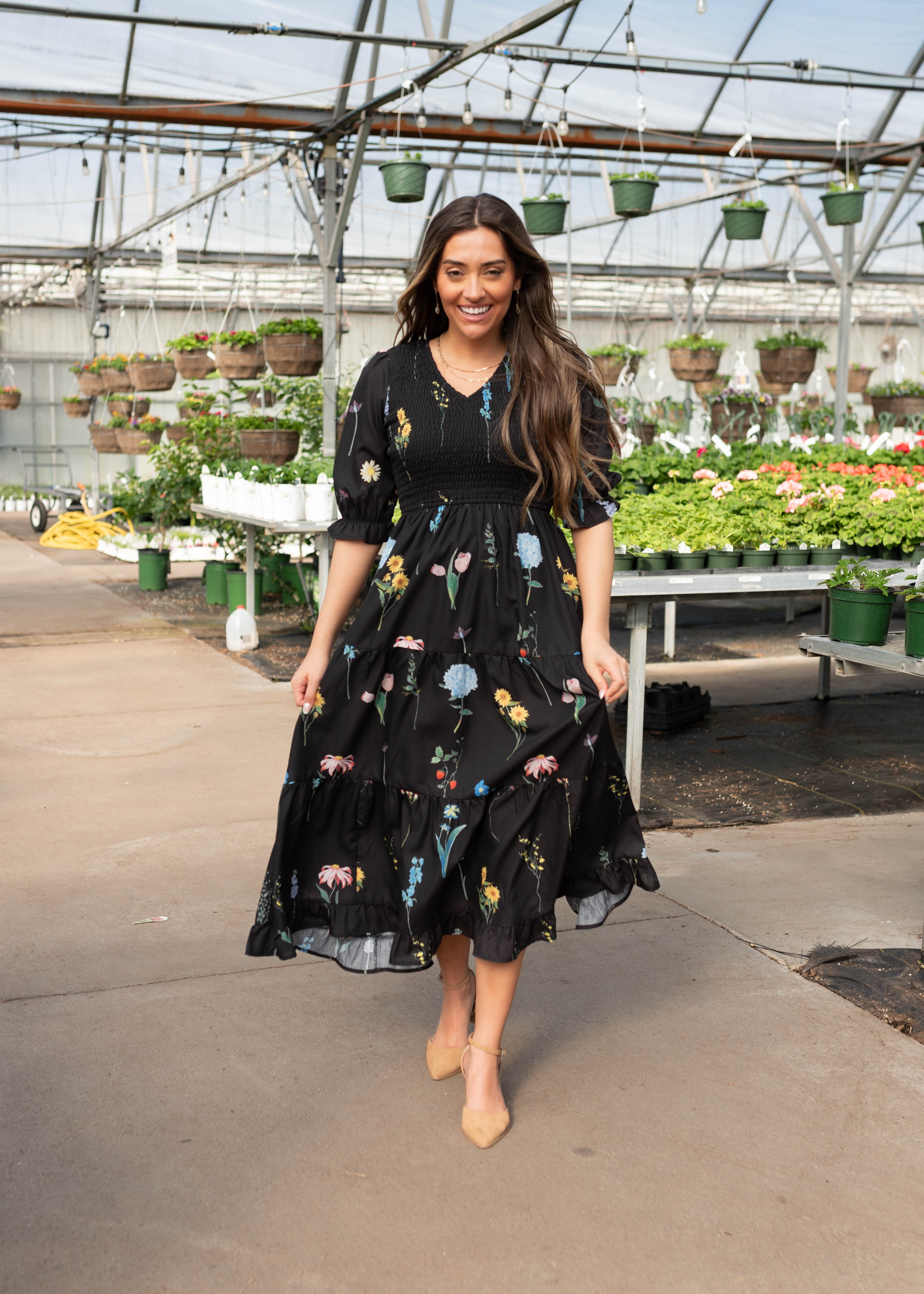 Cecelia Black Floral Dress