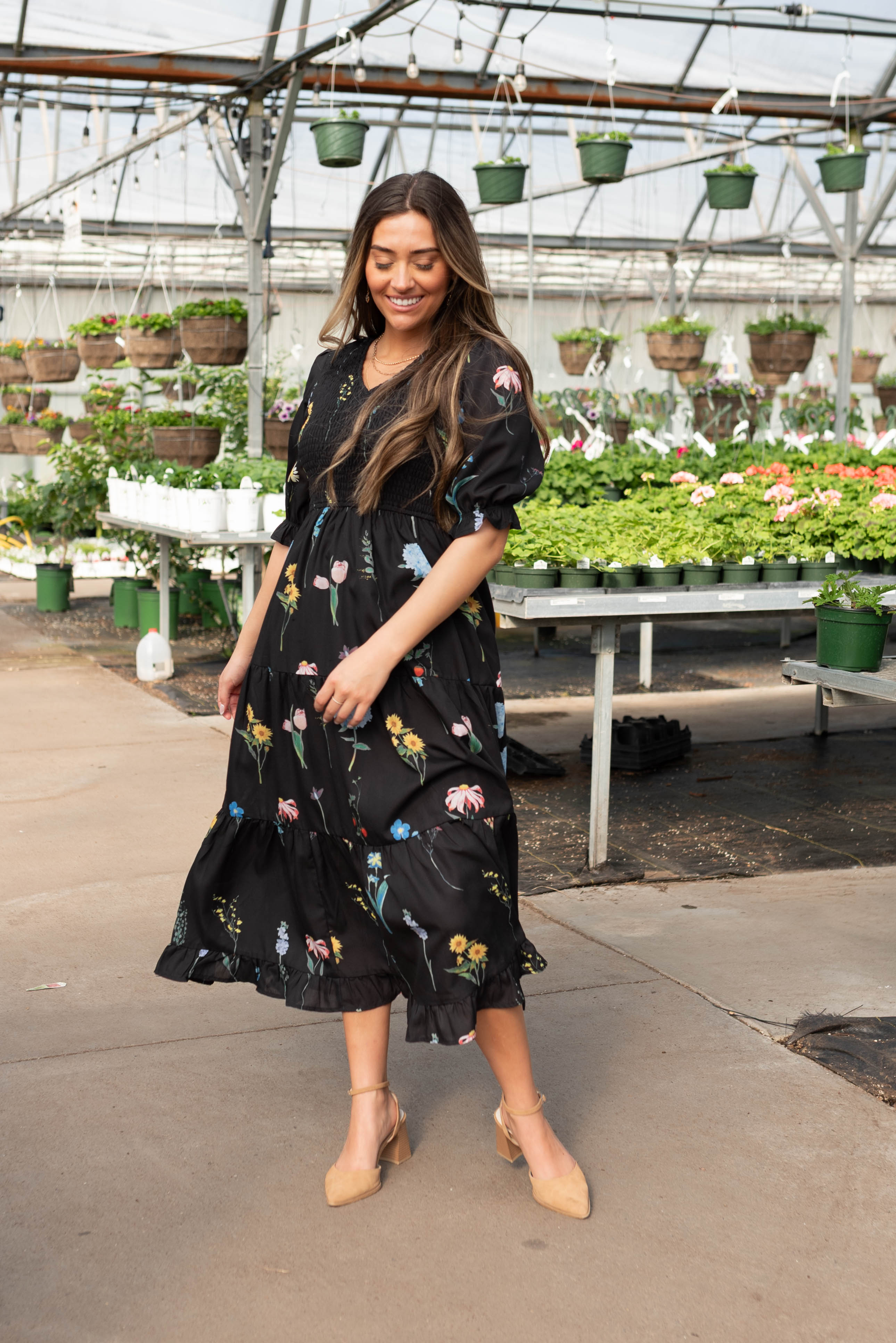Cecelia Black Floral Dress
