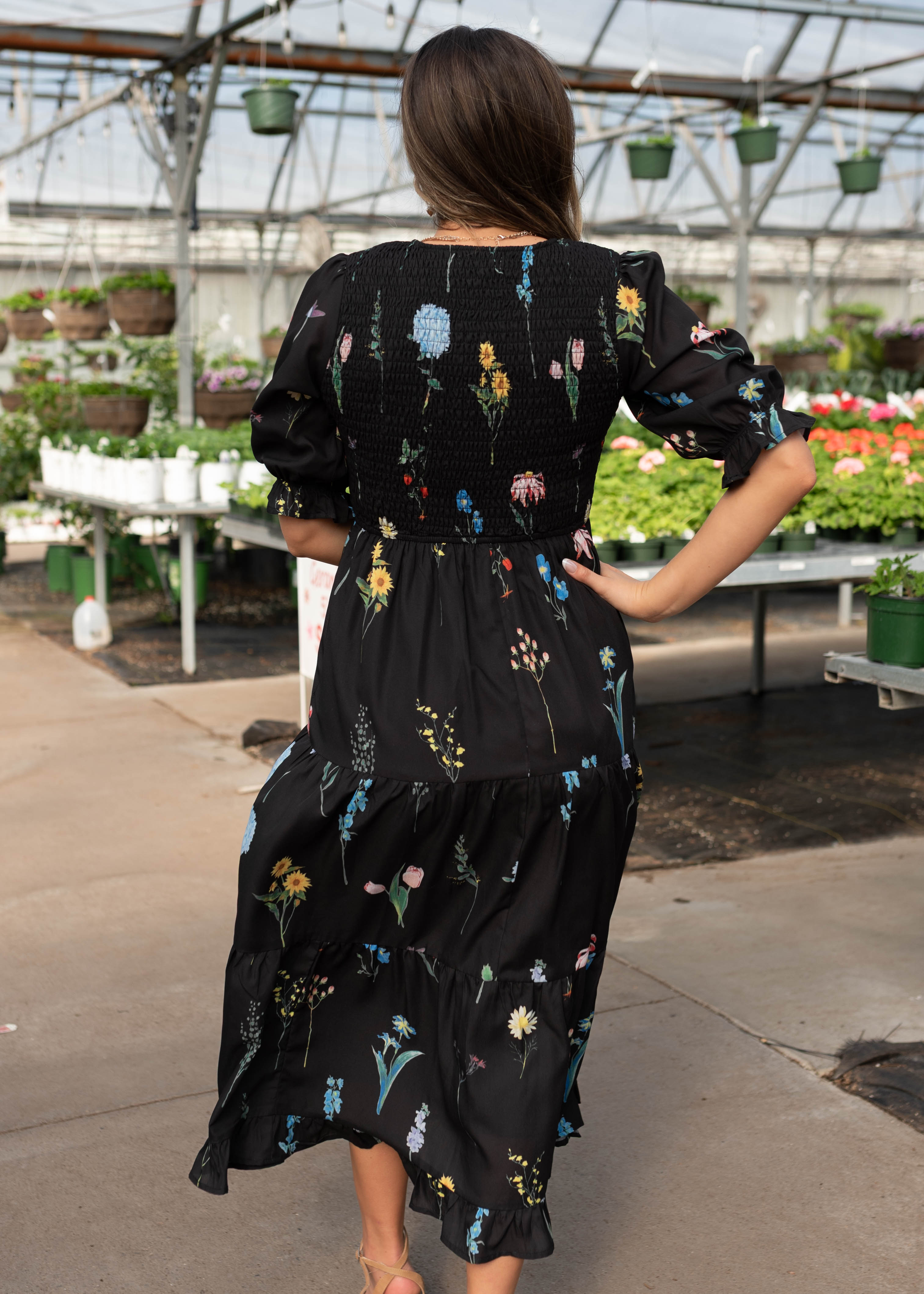 Cecelia Black Floral Dress