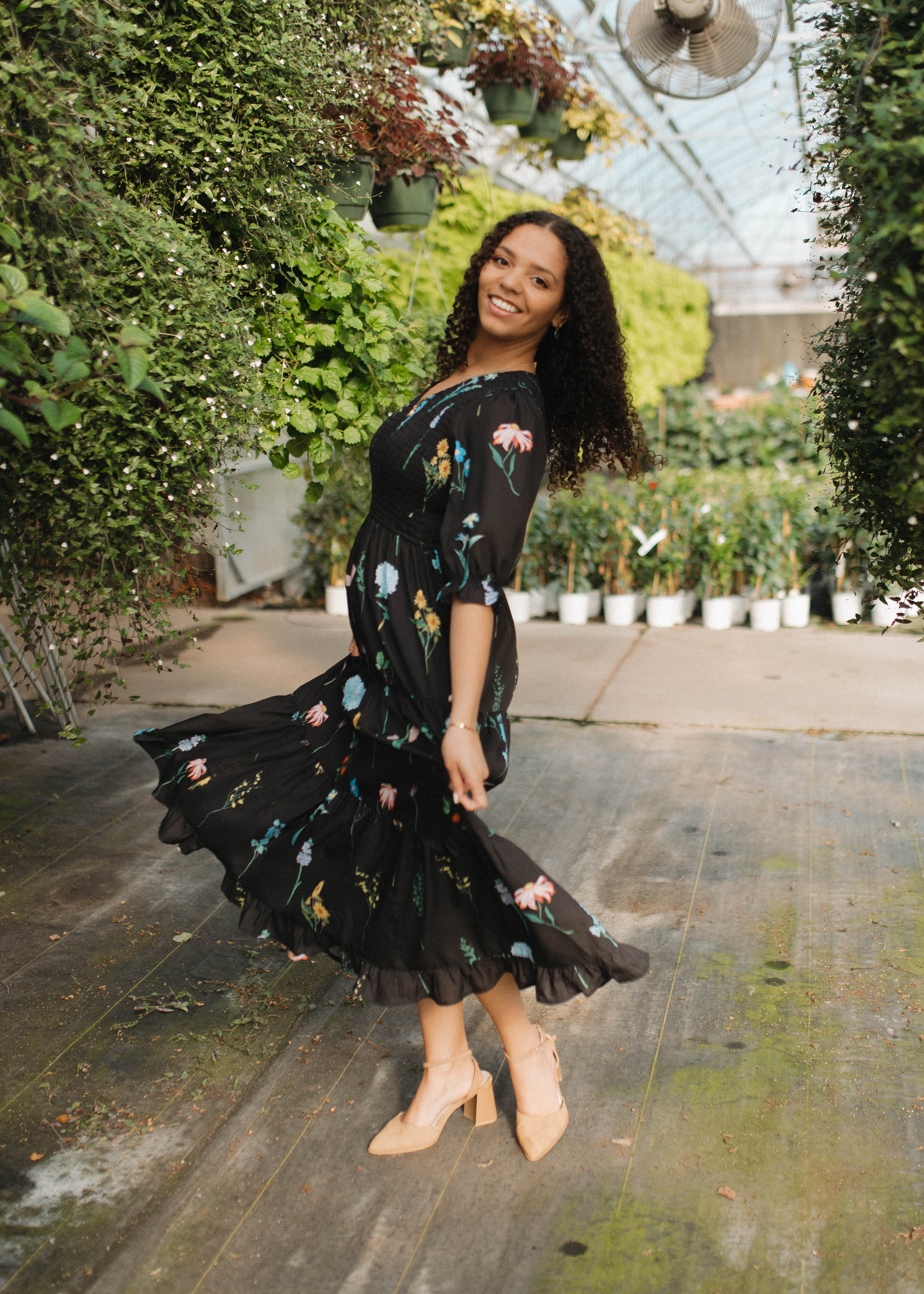 Cecelia Black Floral Dress
