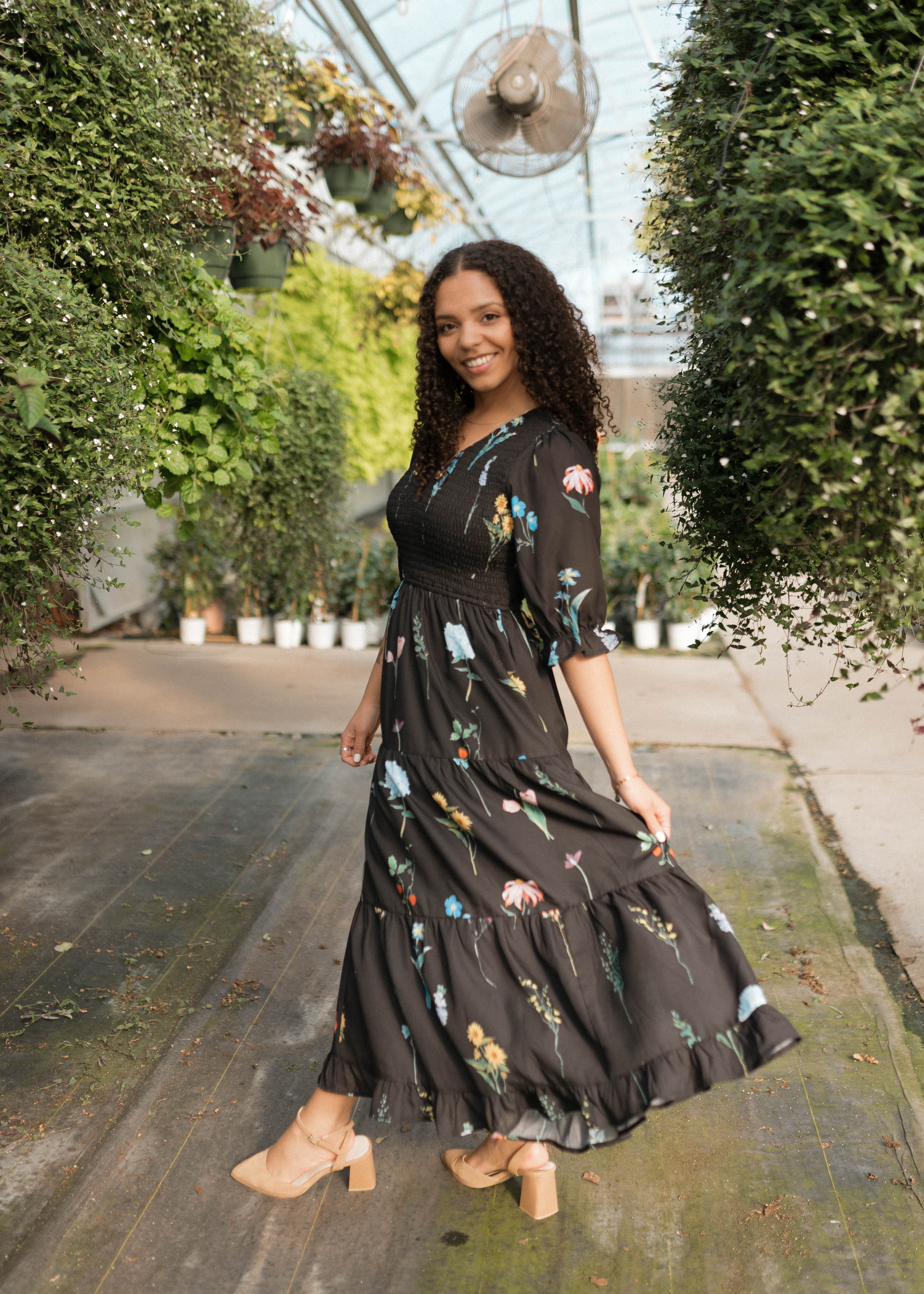 Cecelia Black Floral Dress