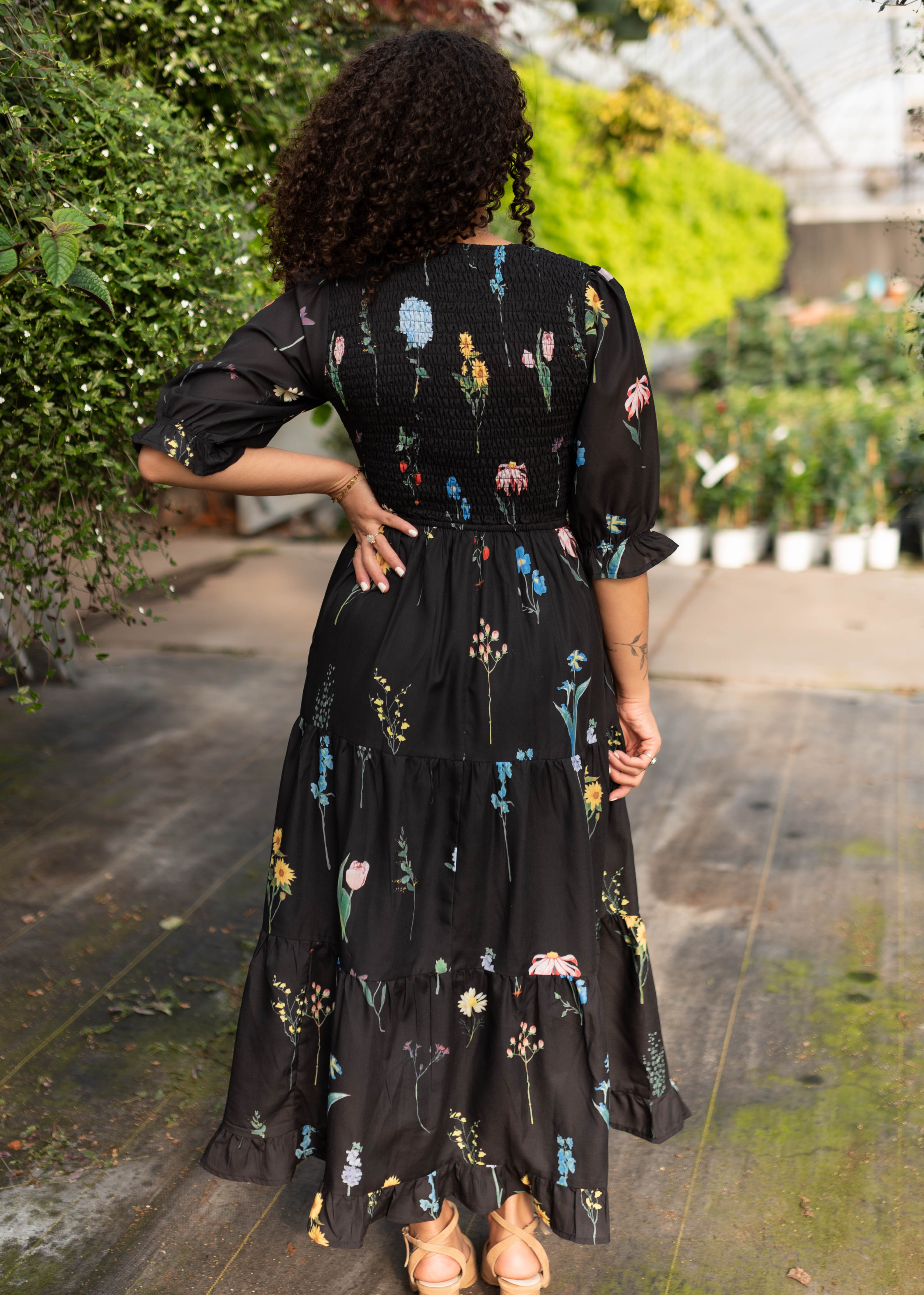 Cecelia Black Floral Dress