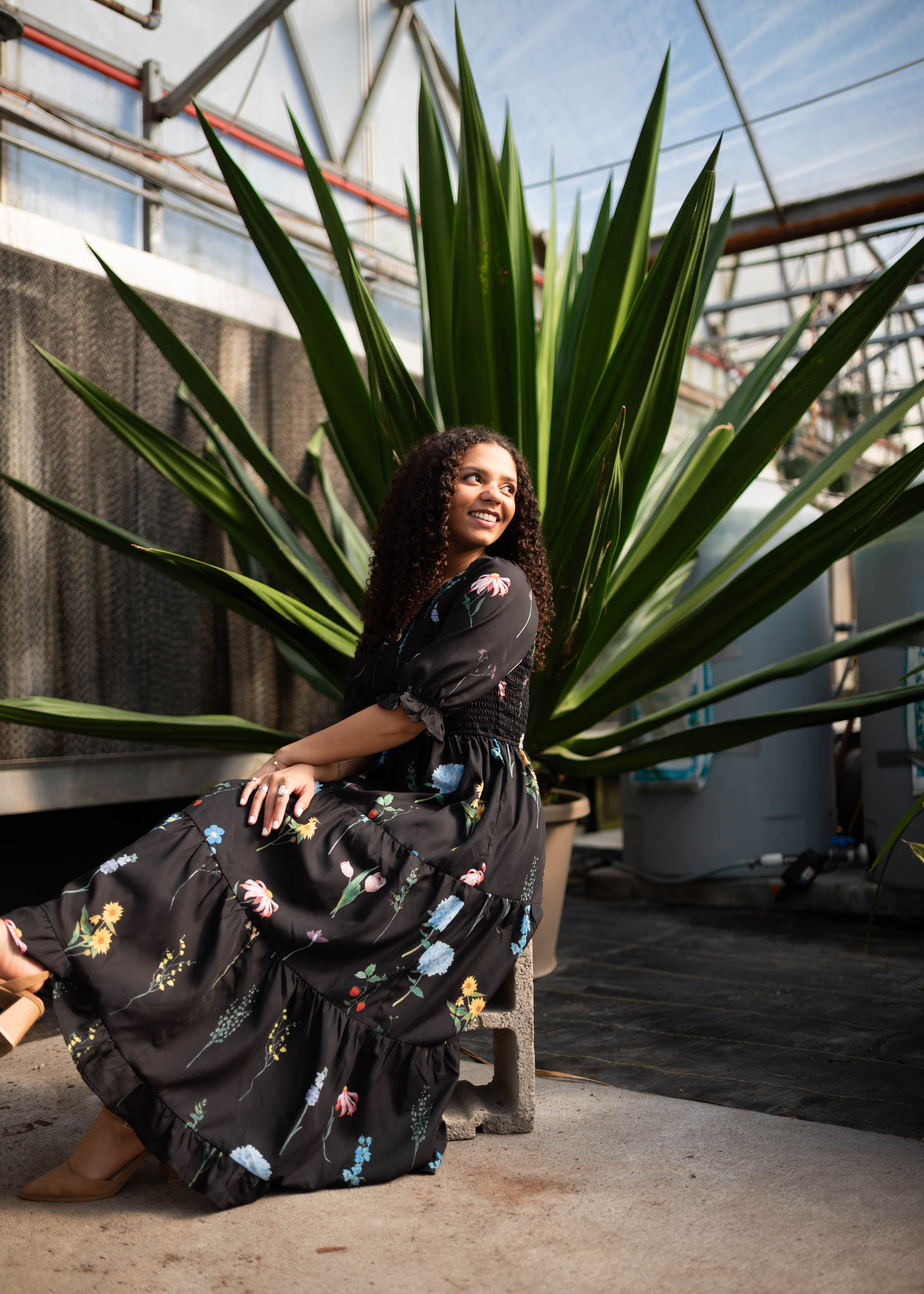 Cecelia Black Floral Dress