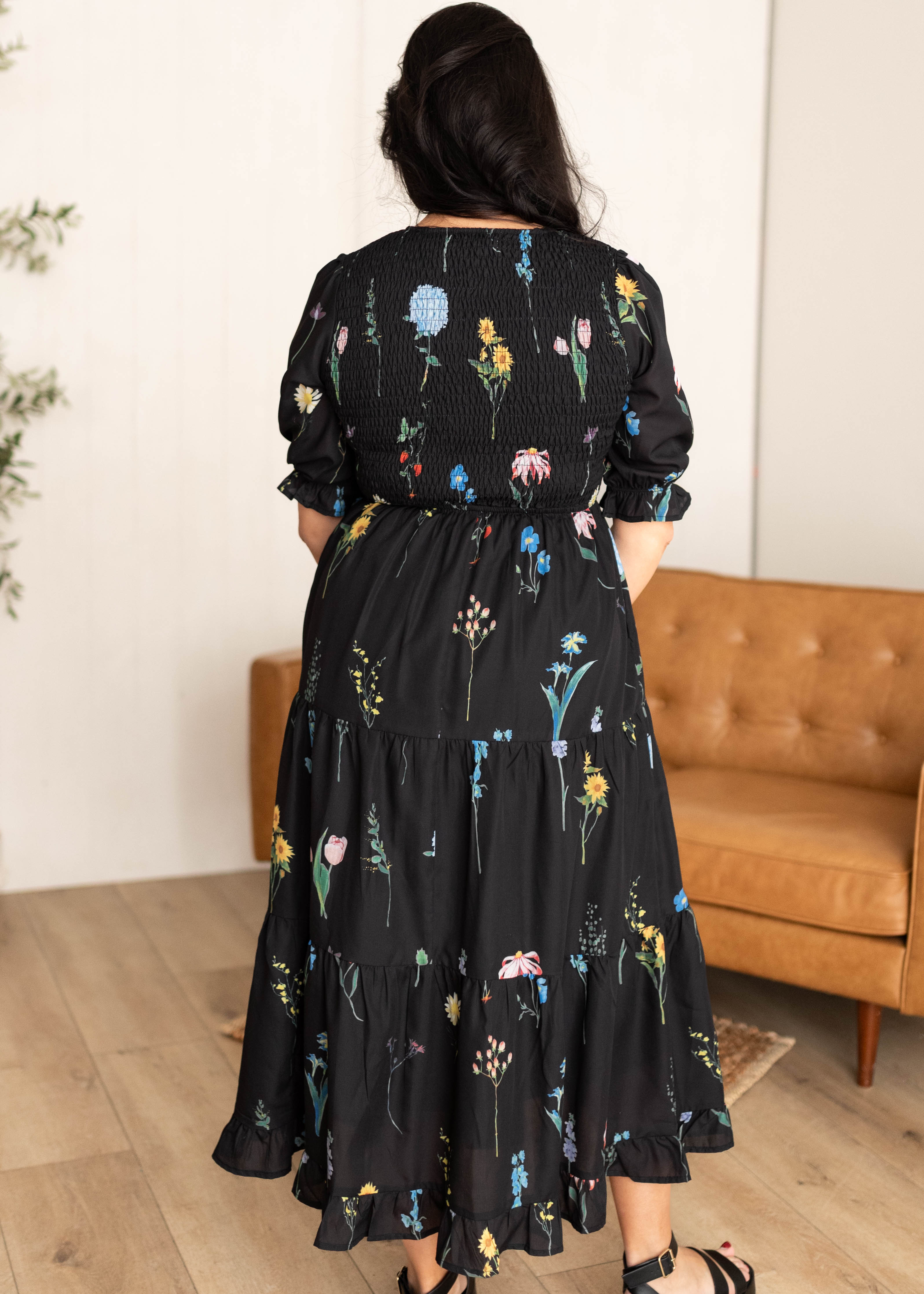 Cecelia Black Floral Dress