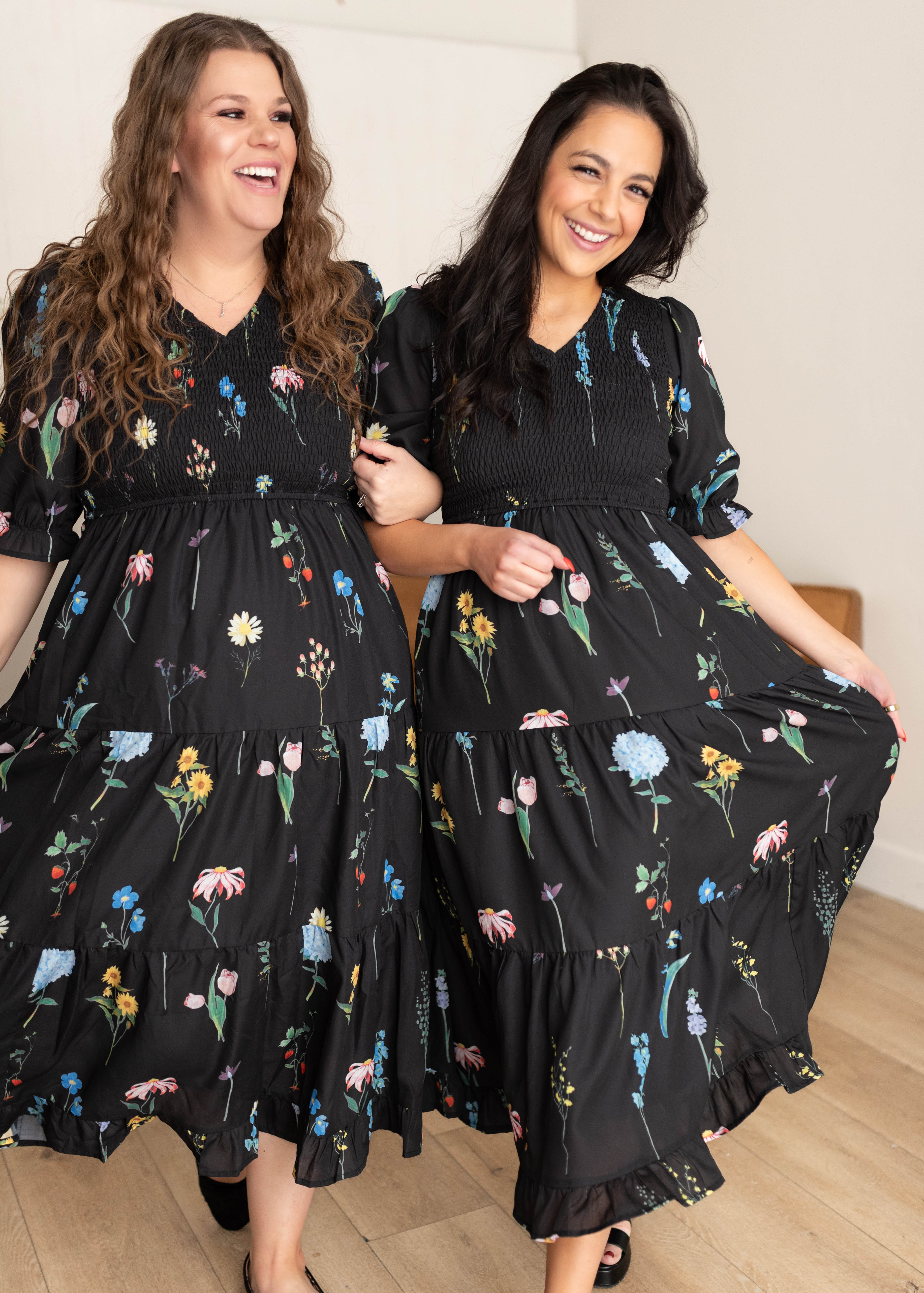 Cecelia Black Floral Dress