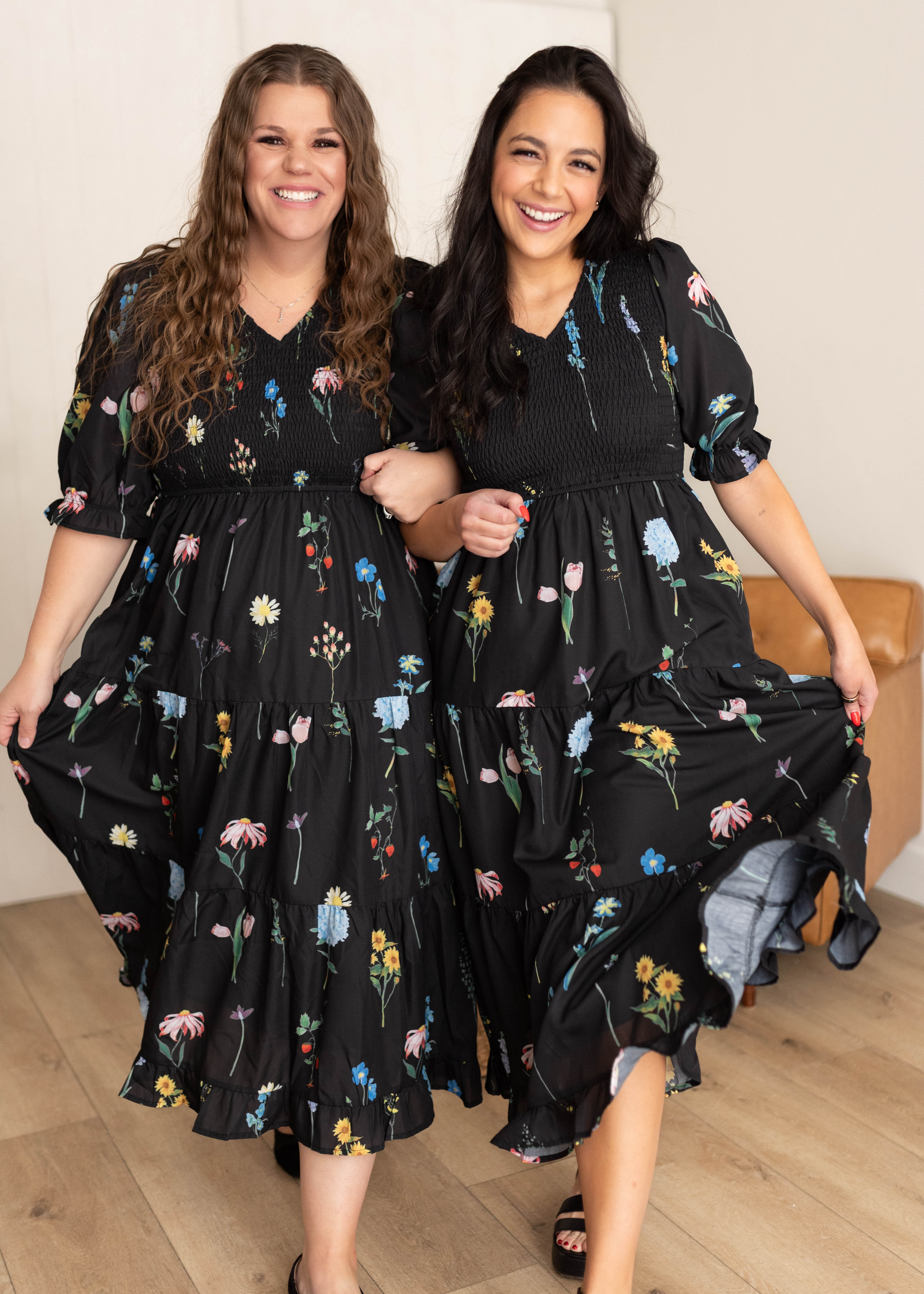 Cecelia Black Floral Dress
