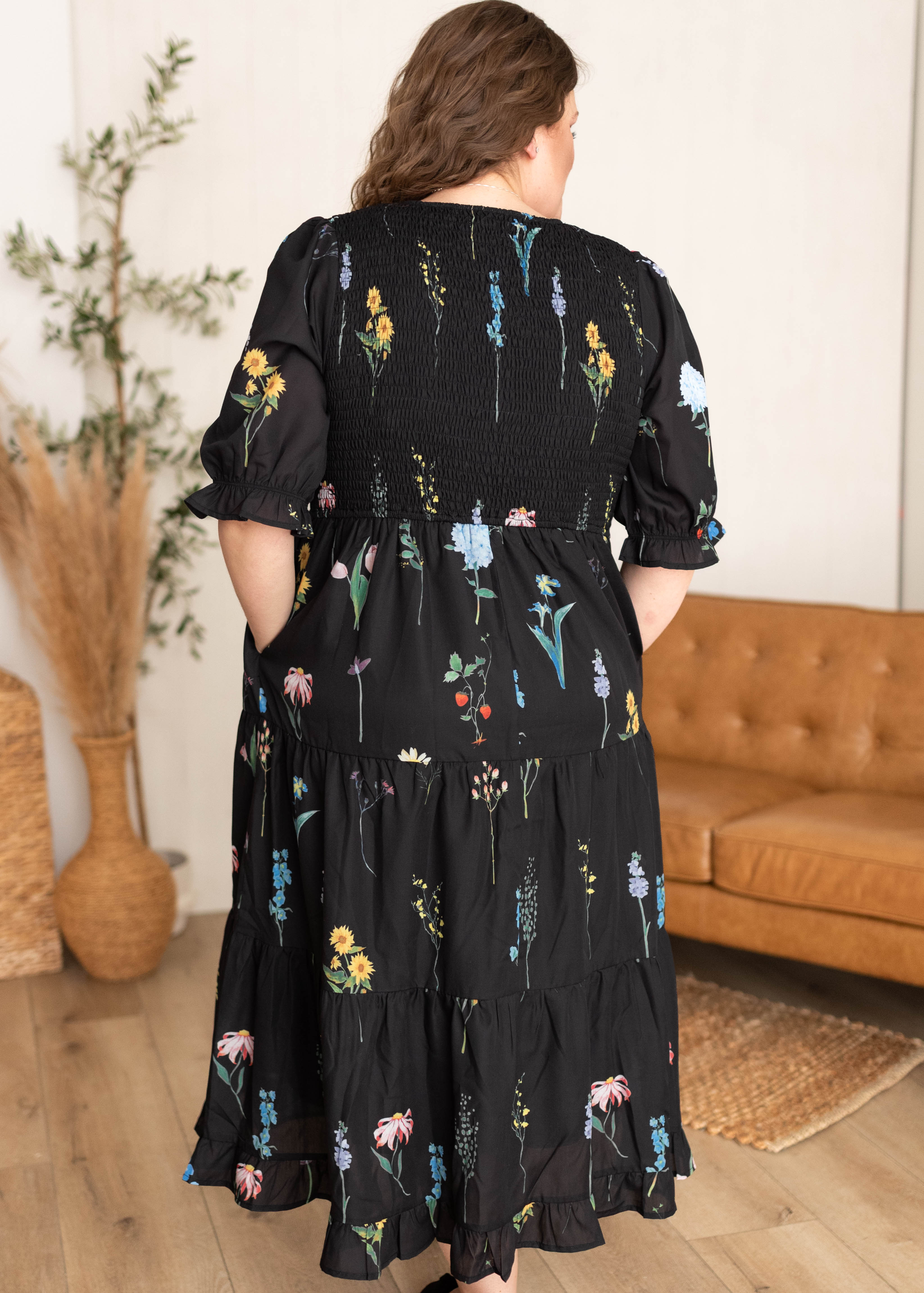 Cecelia Black Floral Dress