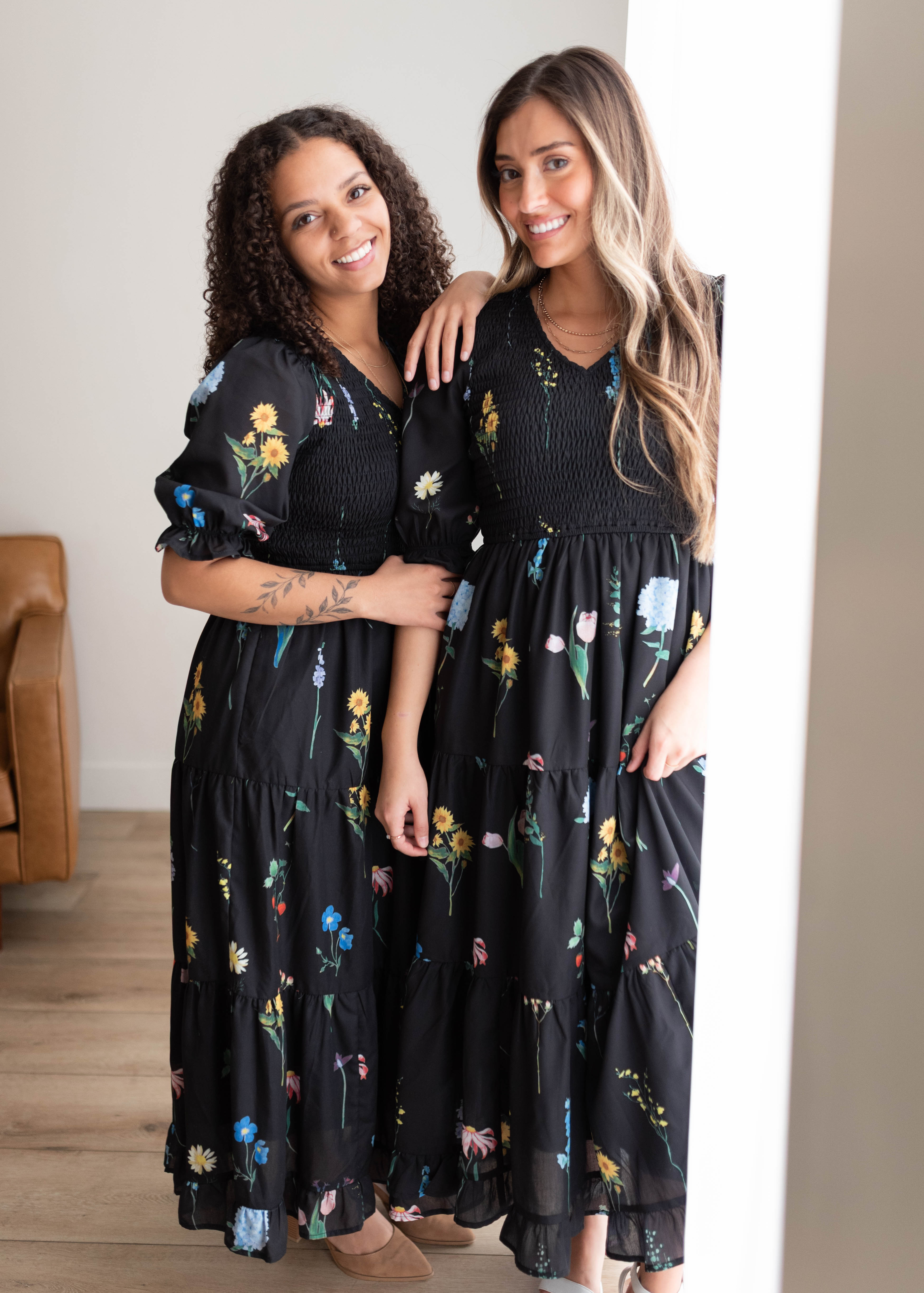 Cecelia Black Floral Dress