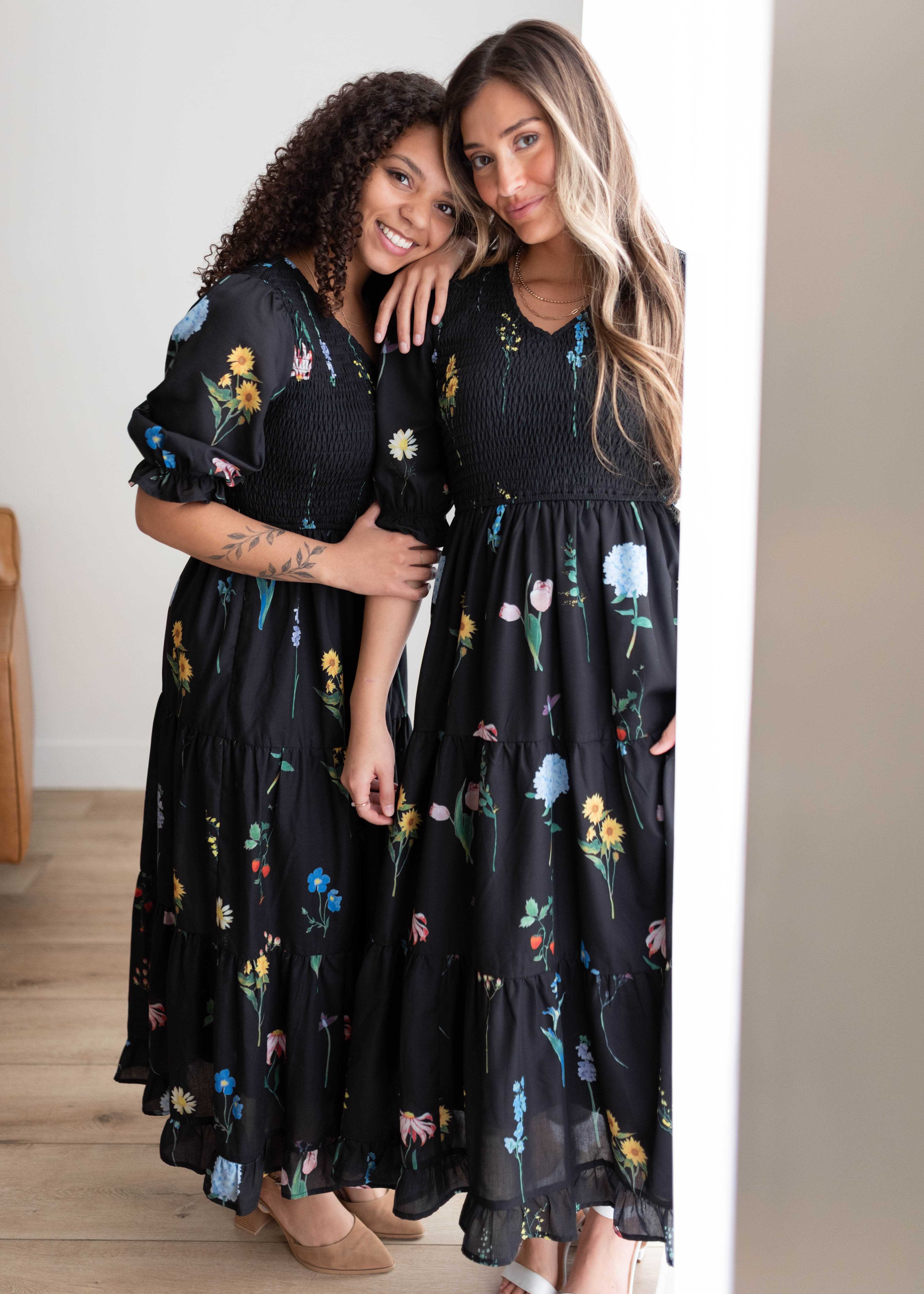 Cecelia Black Floral Dress
