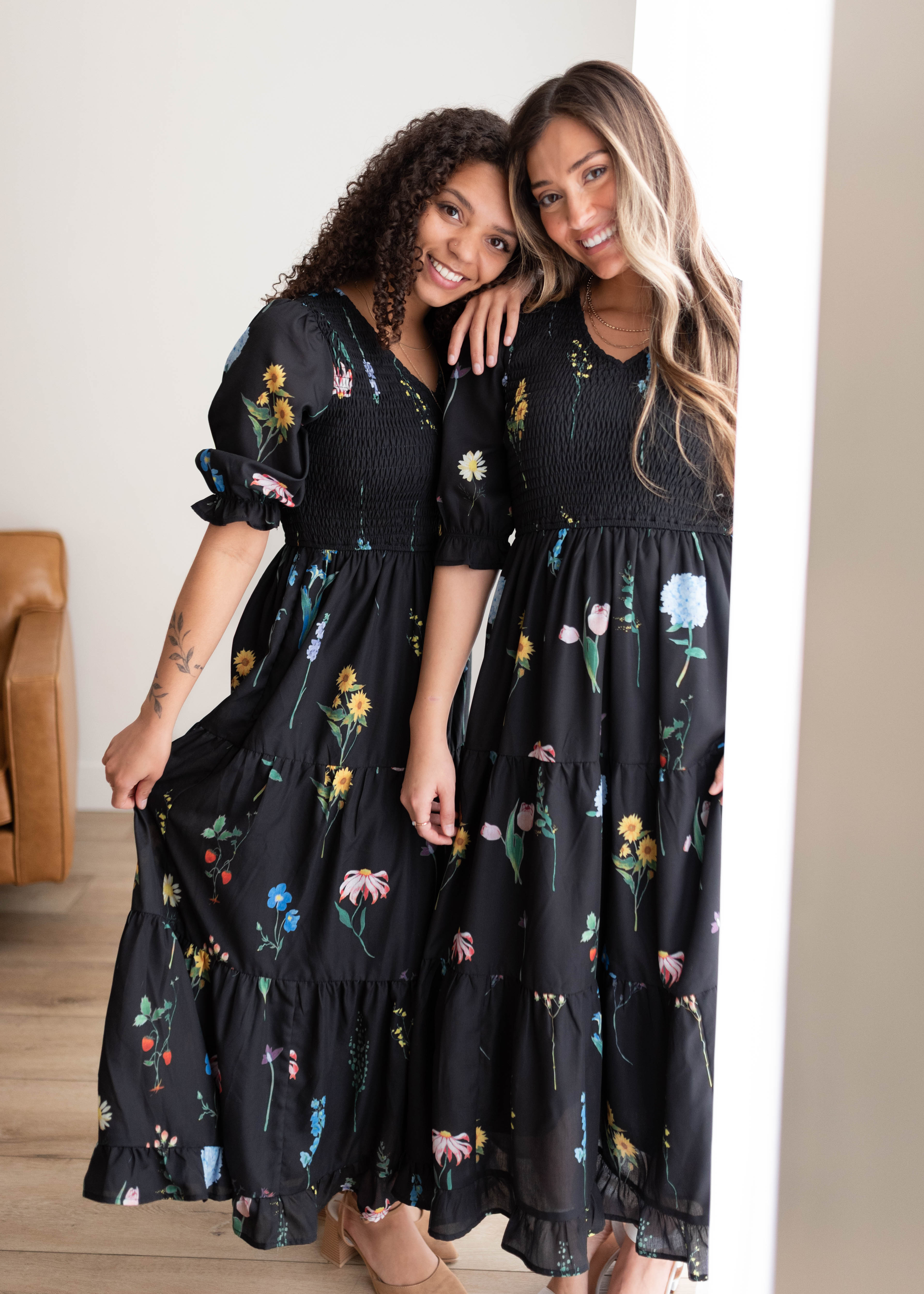 Cecelia Black Floral Dress