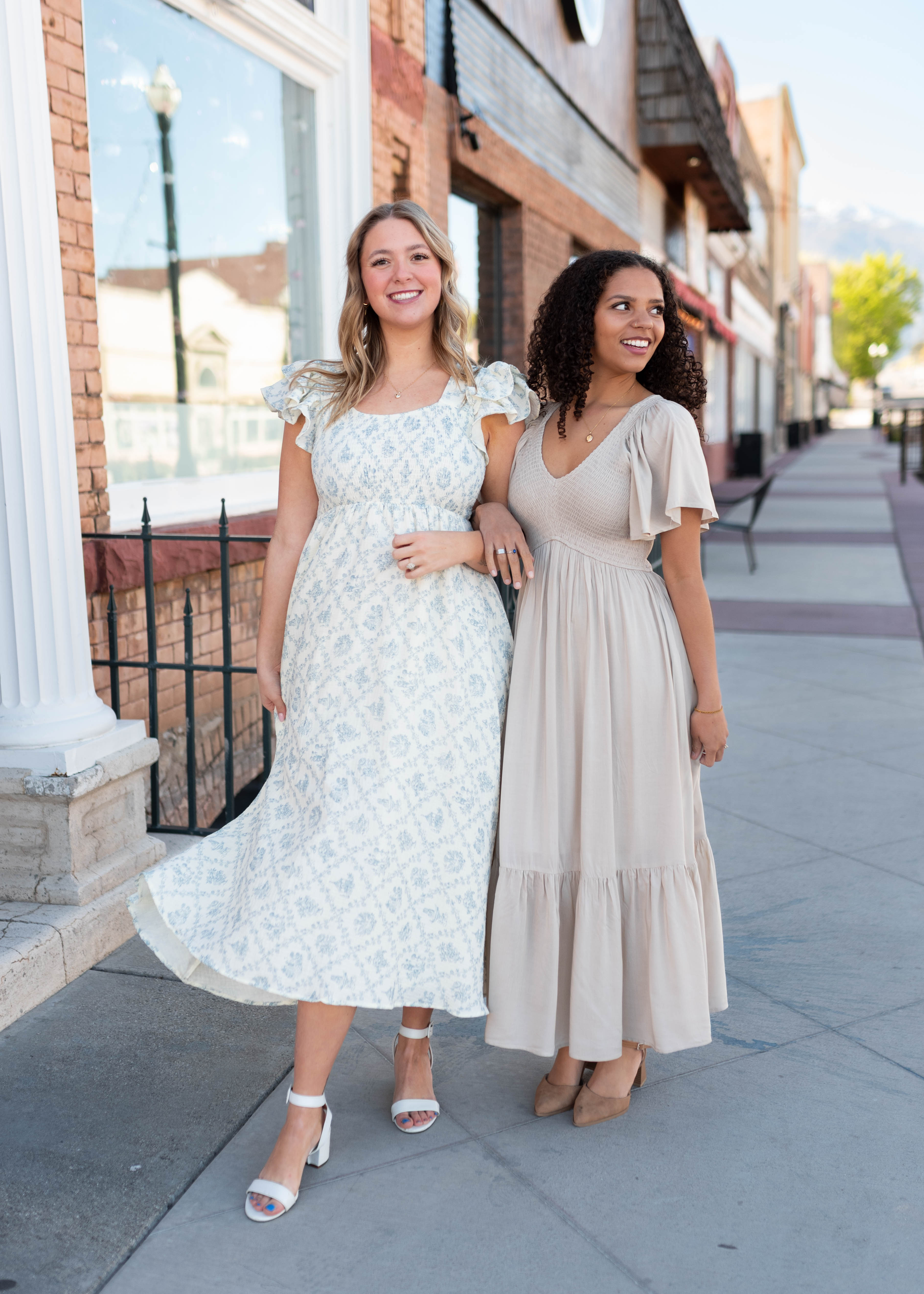 Charlie Taupe Smocked Dress