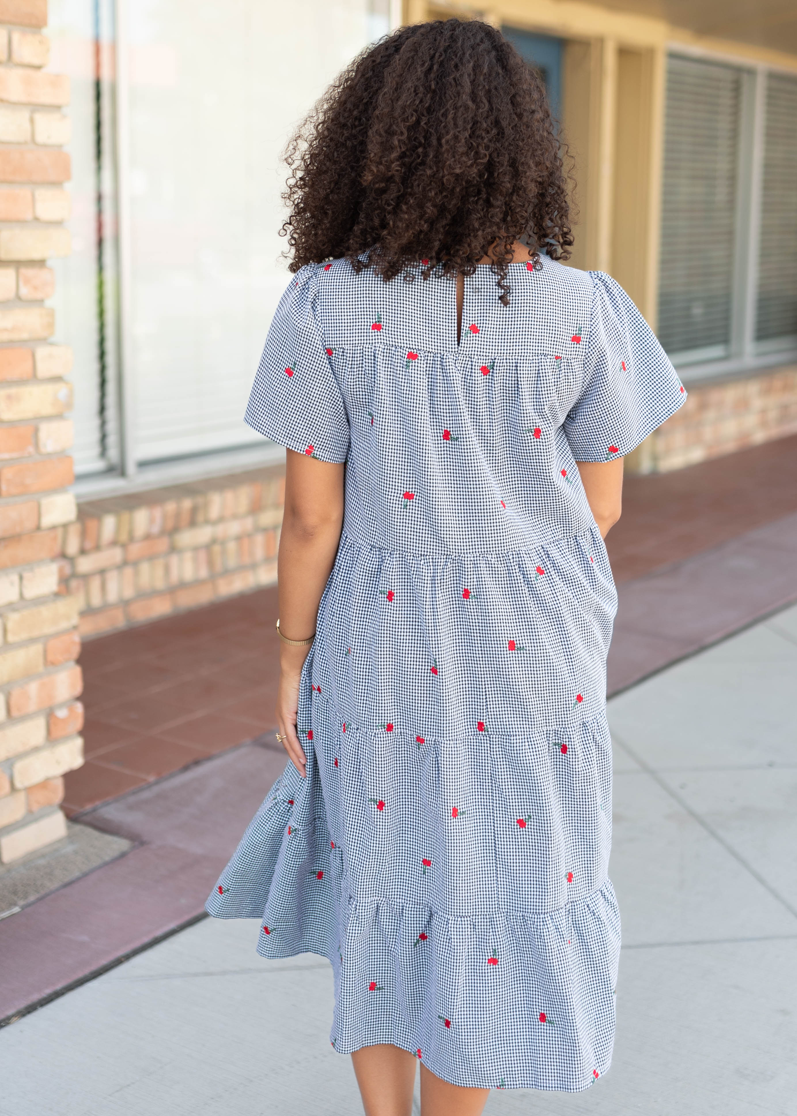 Cherry Black Gingham Dress