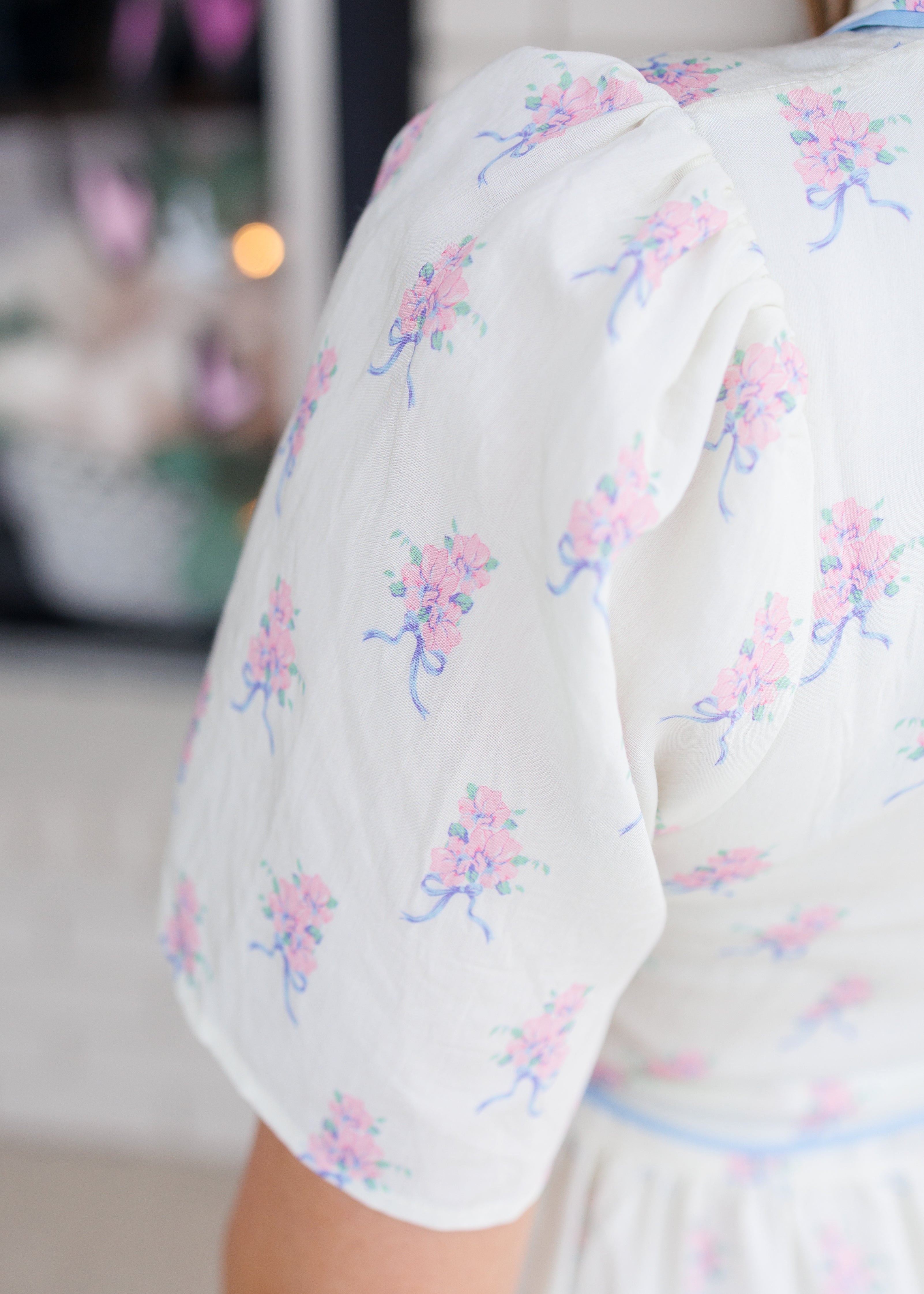Clara Ivory Pink Floral Dress