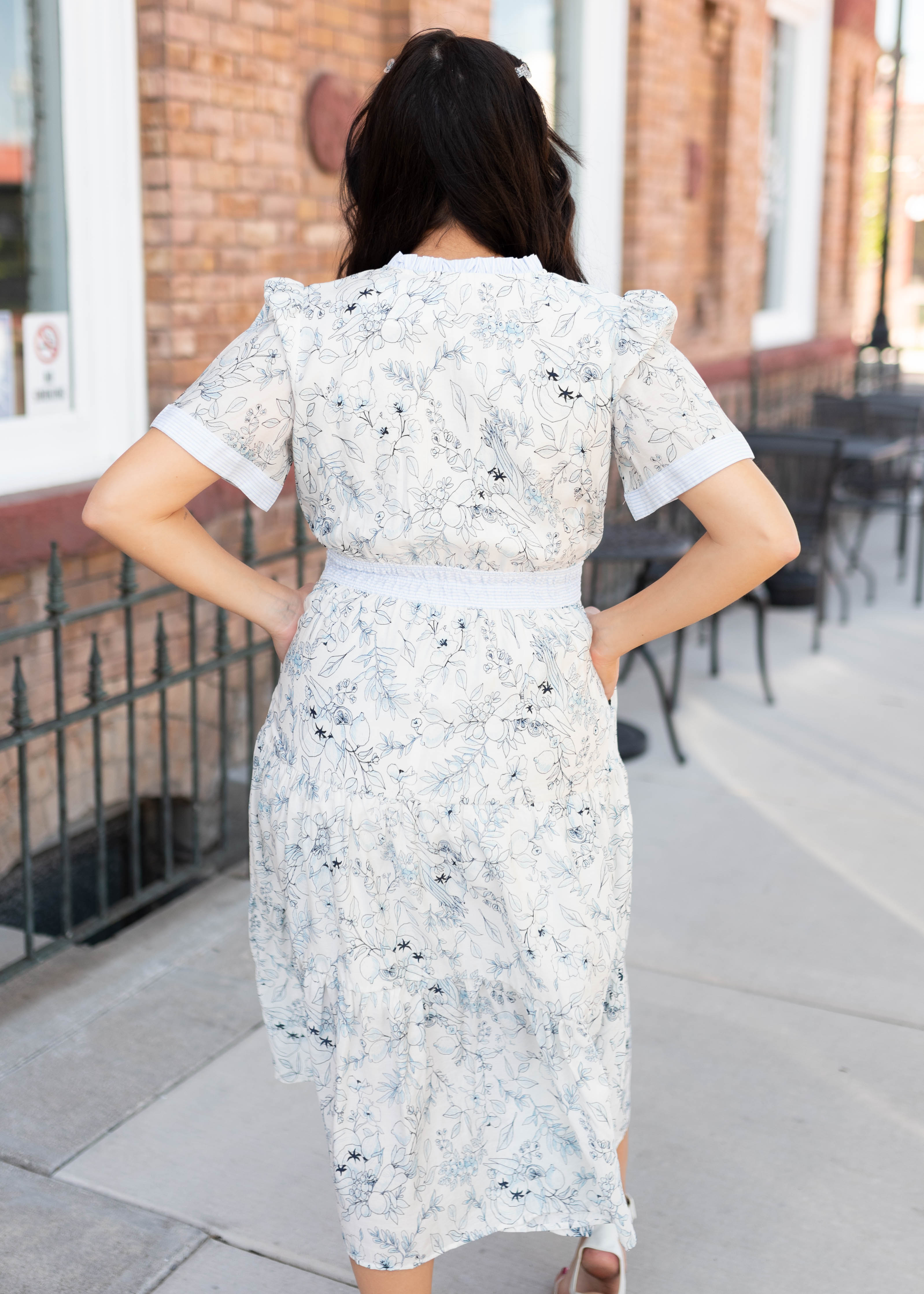 Cora Blue Patterned Dress