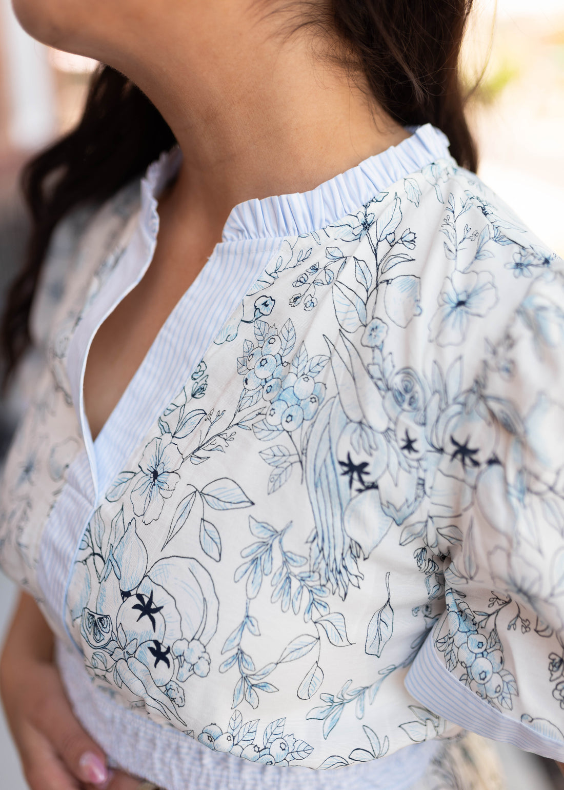 Cora Blue Patterned Dress