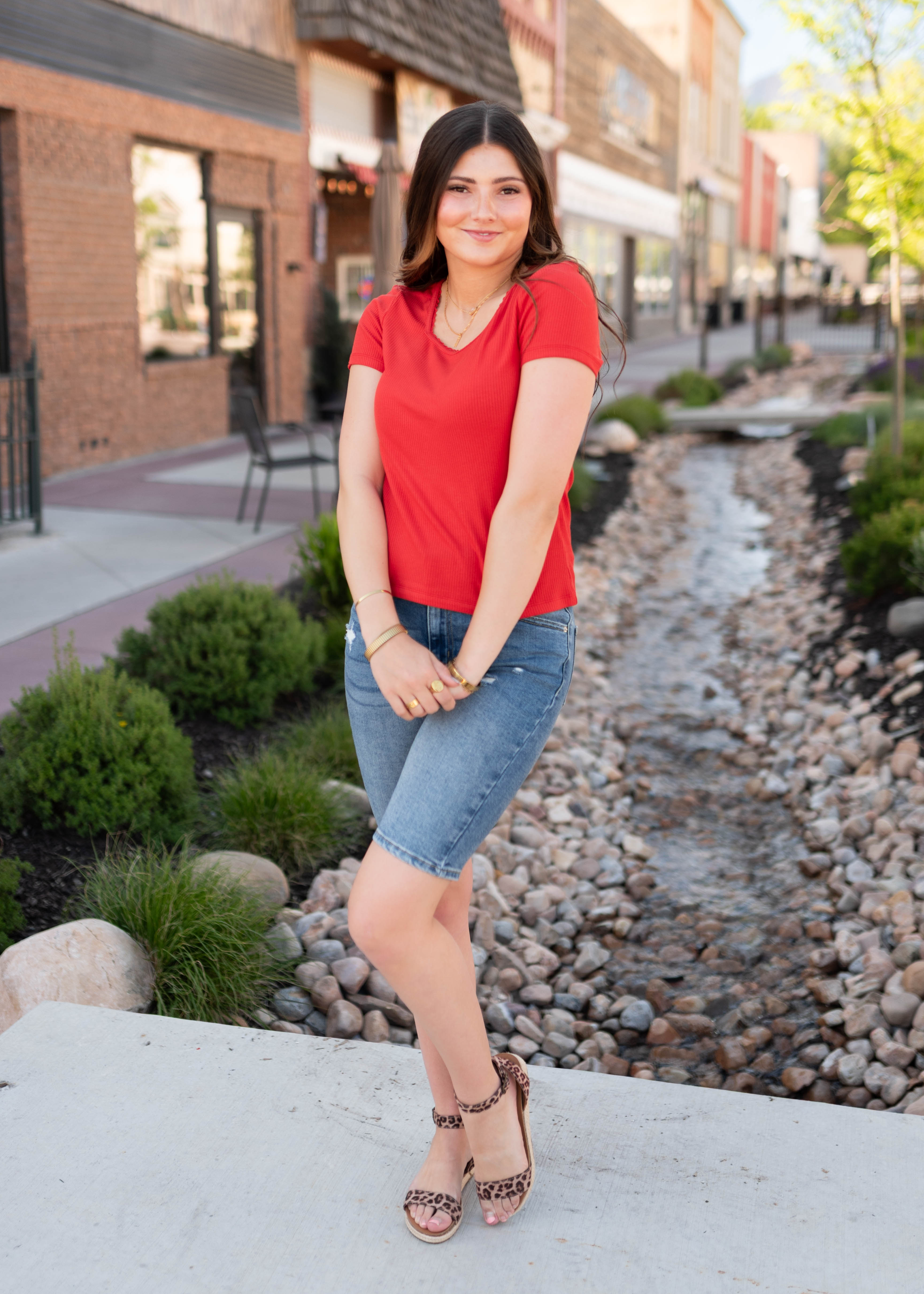 Cynthia Red Sweetheart Top