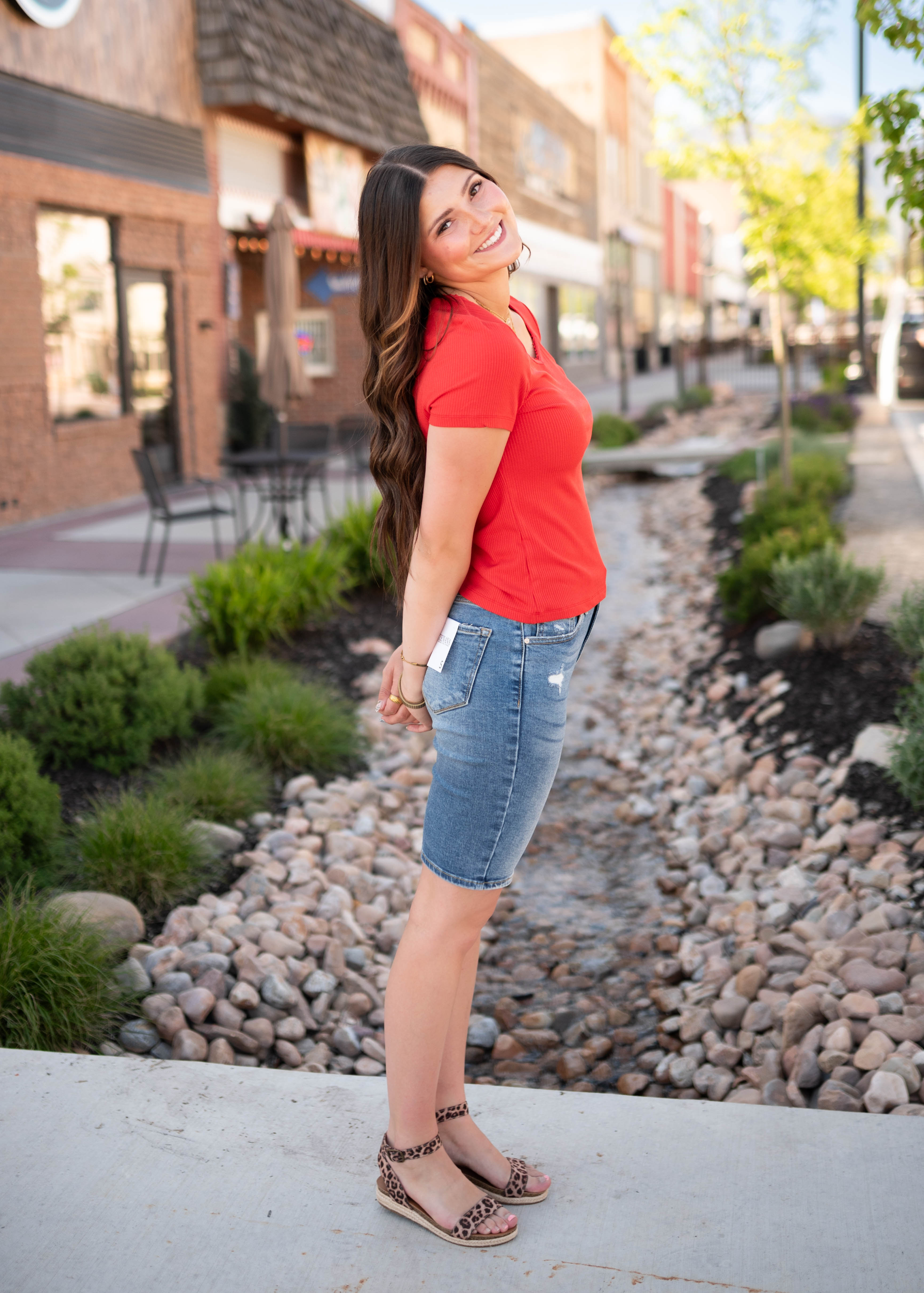 Cynthia Red Sweetheart Top