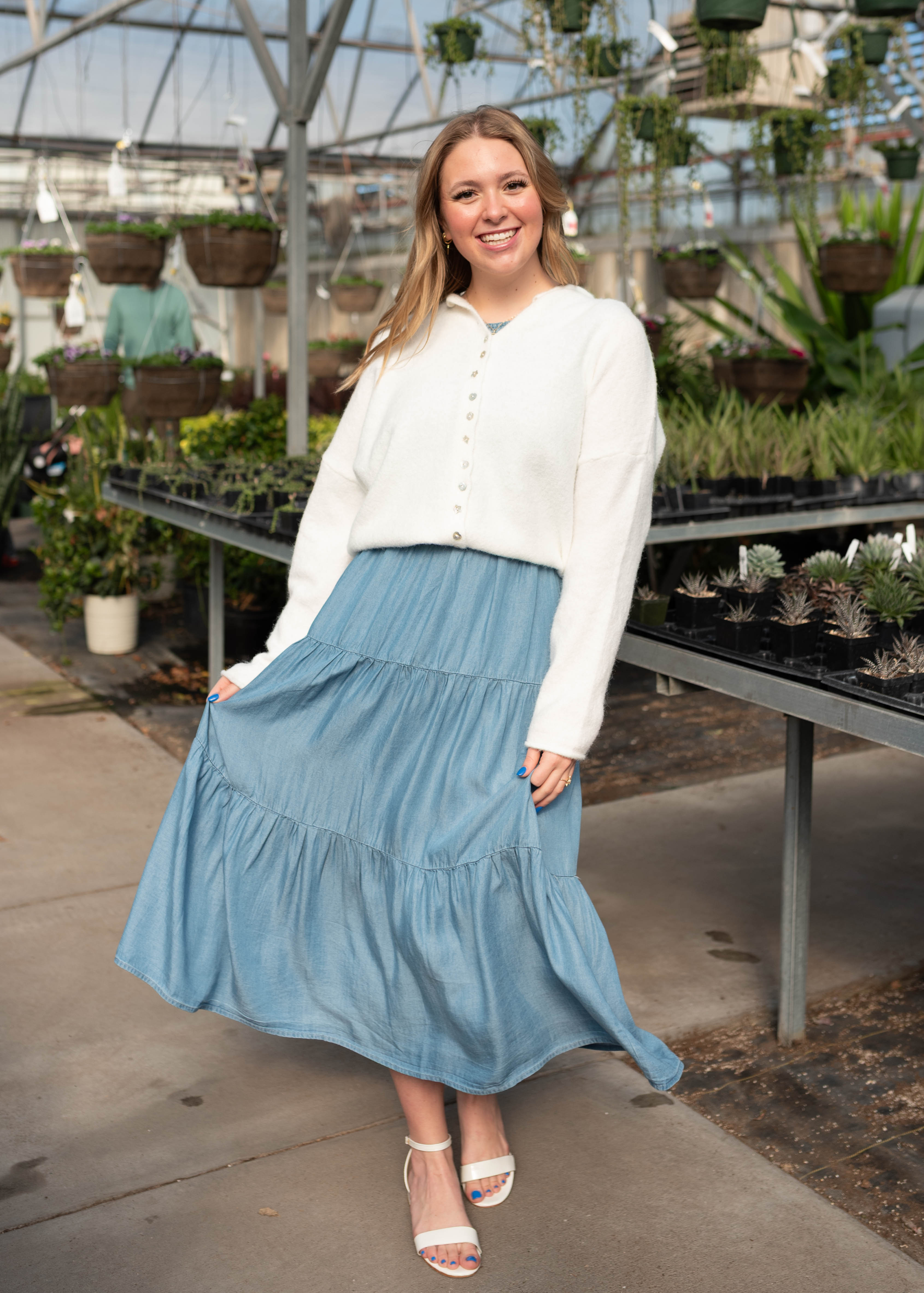 Taytum White Long Sleeve Cardigan