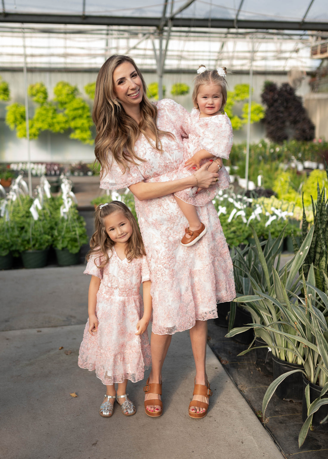 Aubree Pink Floral Little Girls Dress