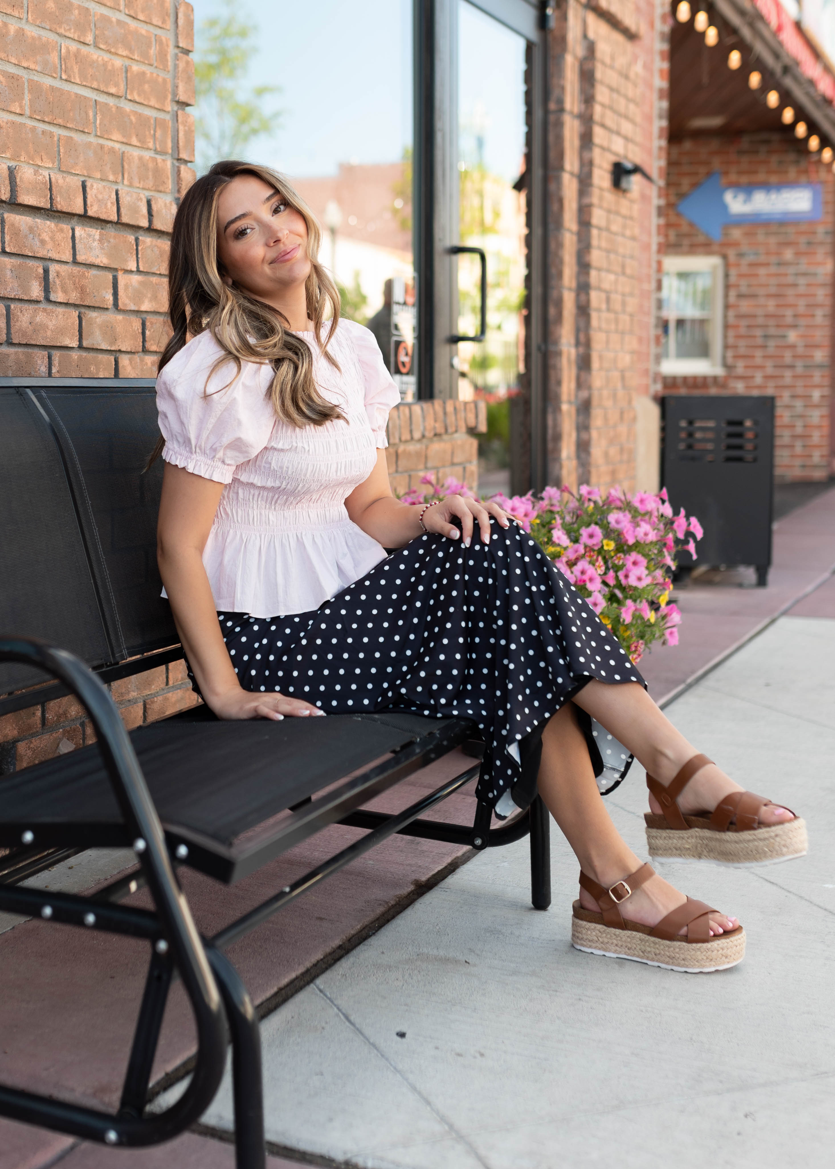 Delilah Pink Smocked Blouse