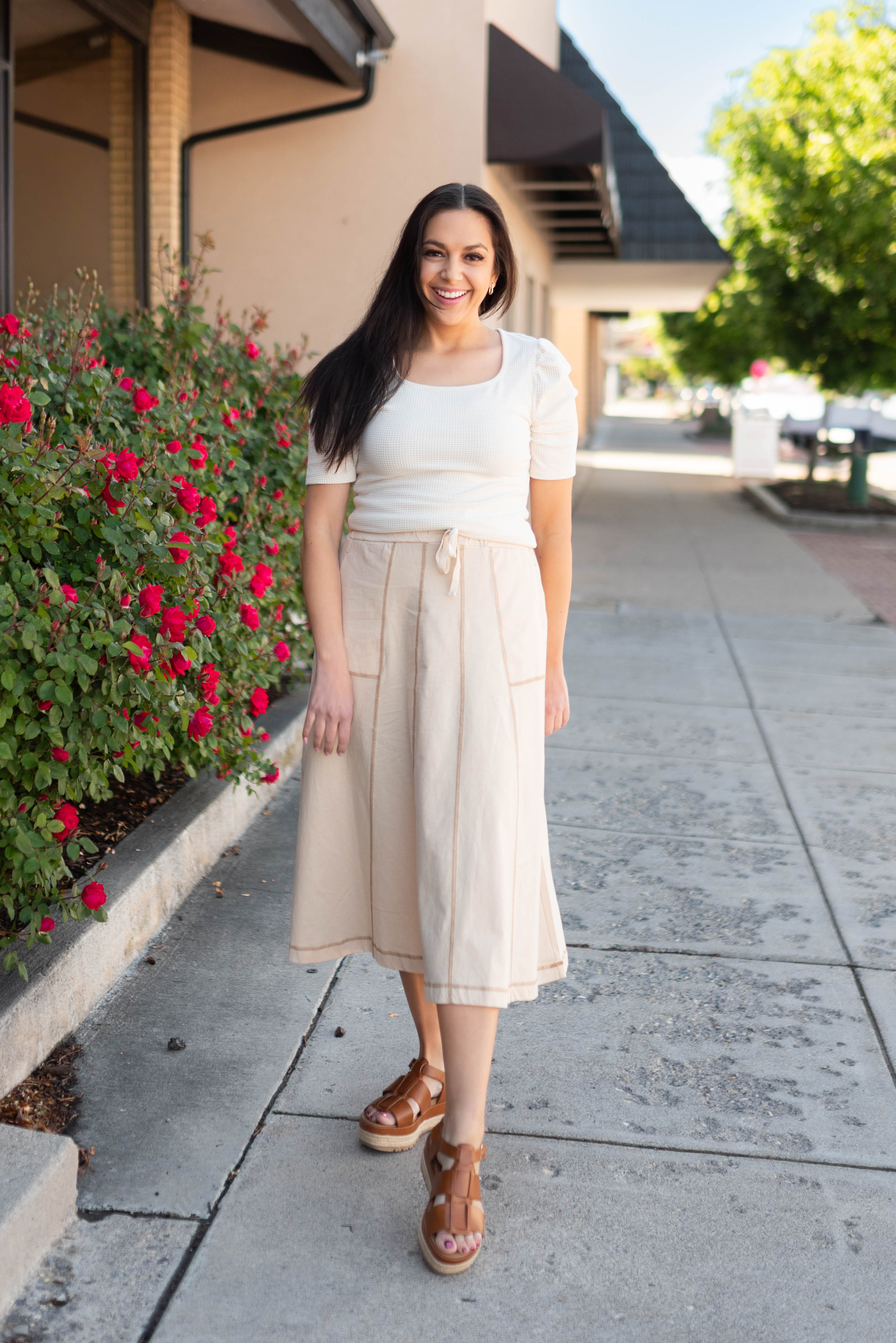 Eden Cream Striped Top