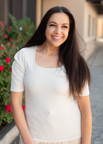 Eden Cream Striped Top