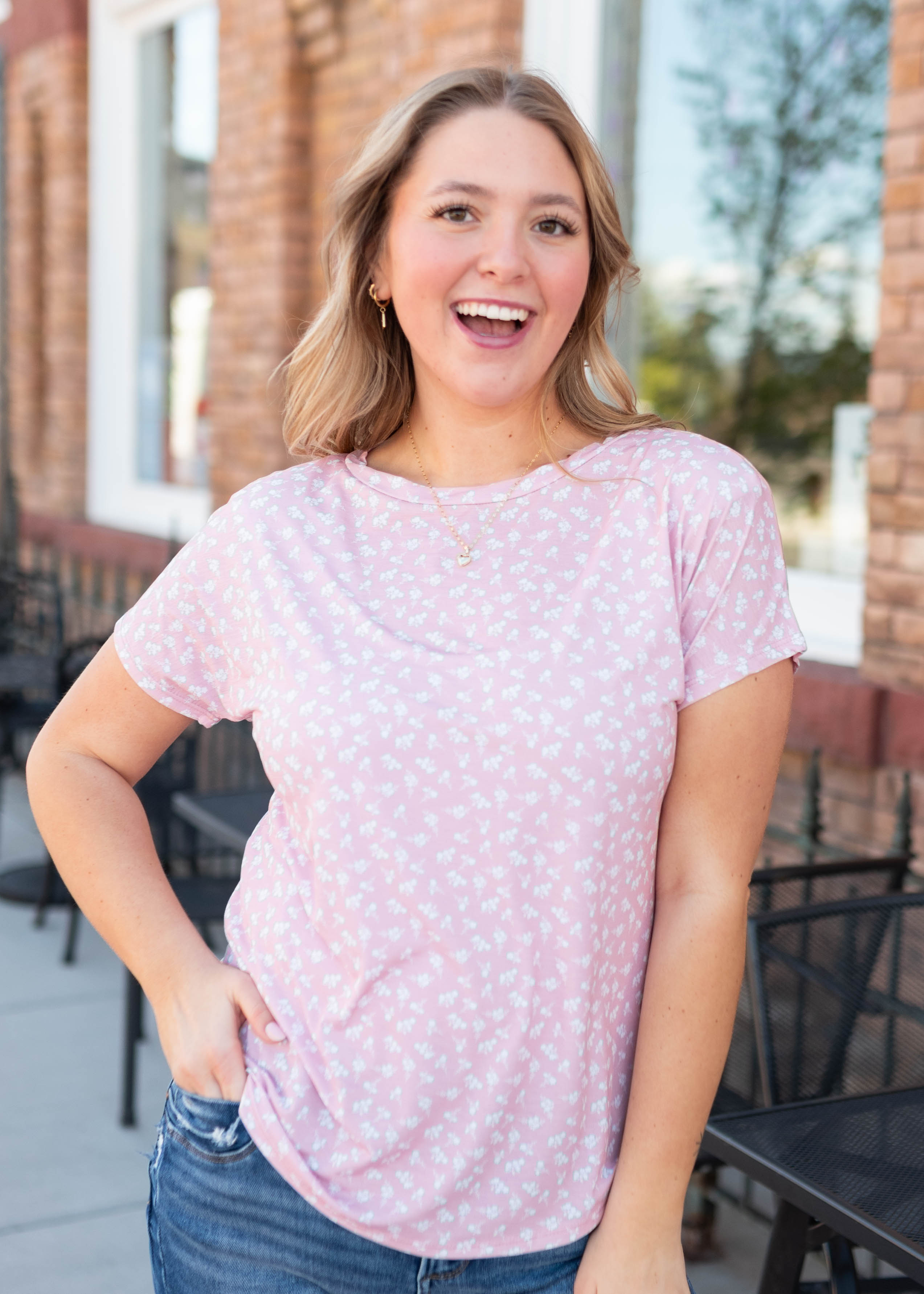 Elsie Pink Floral Top