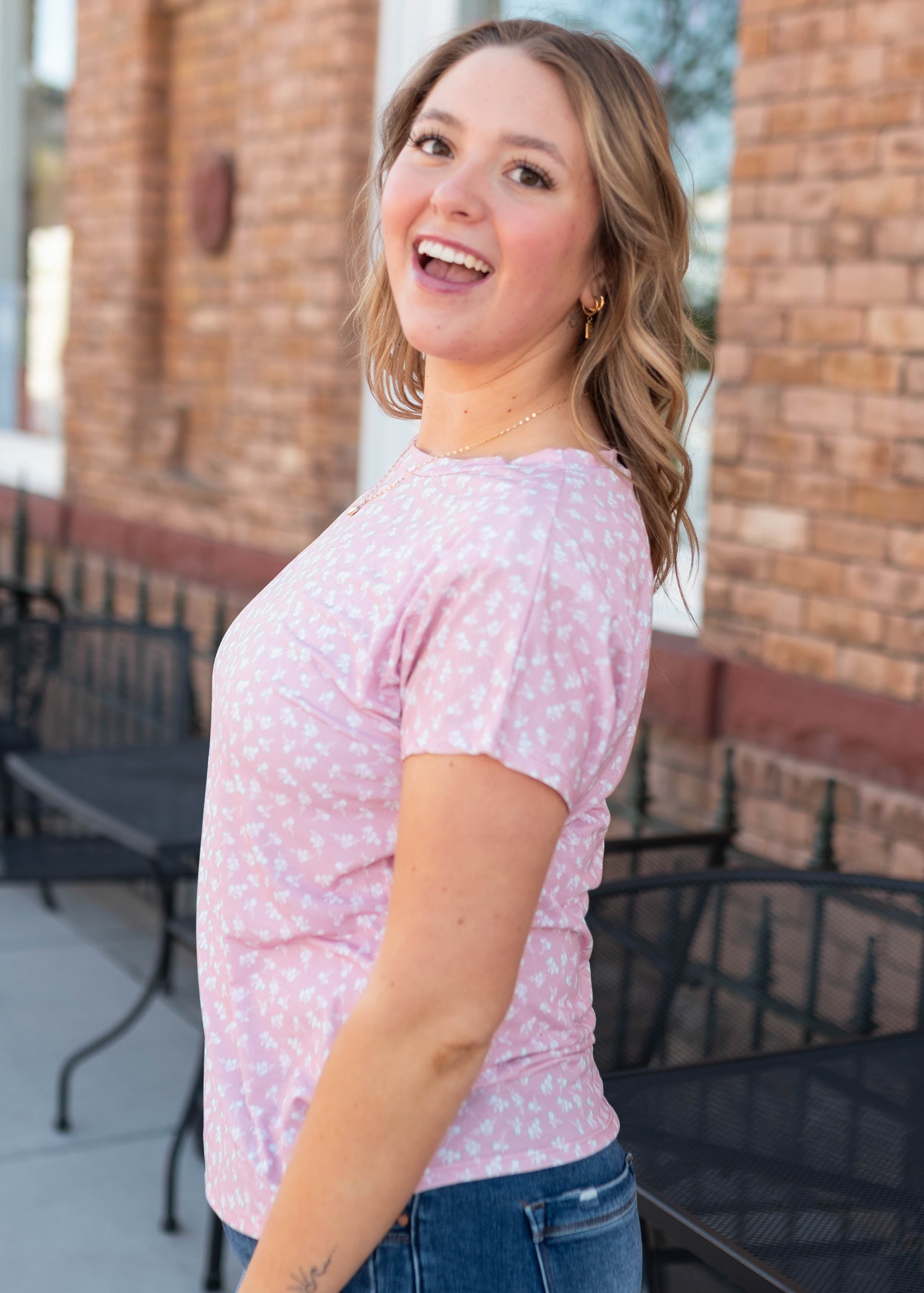 Elsie Pink Floral Top