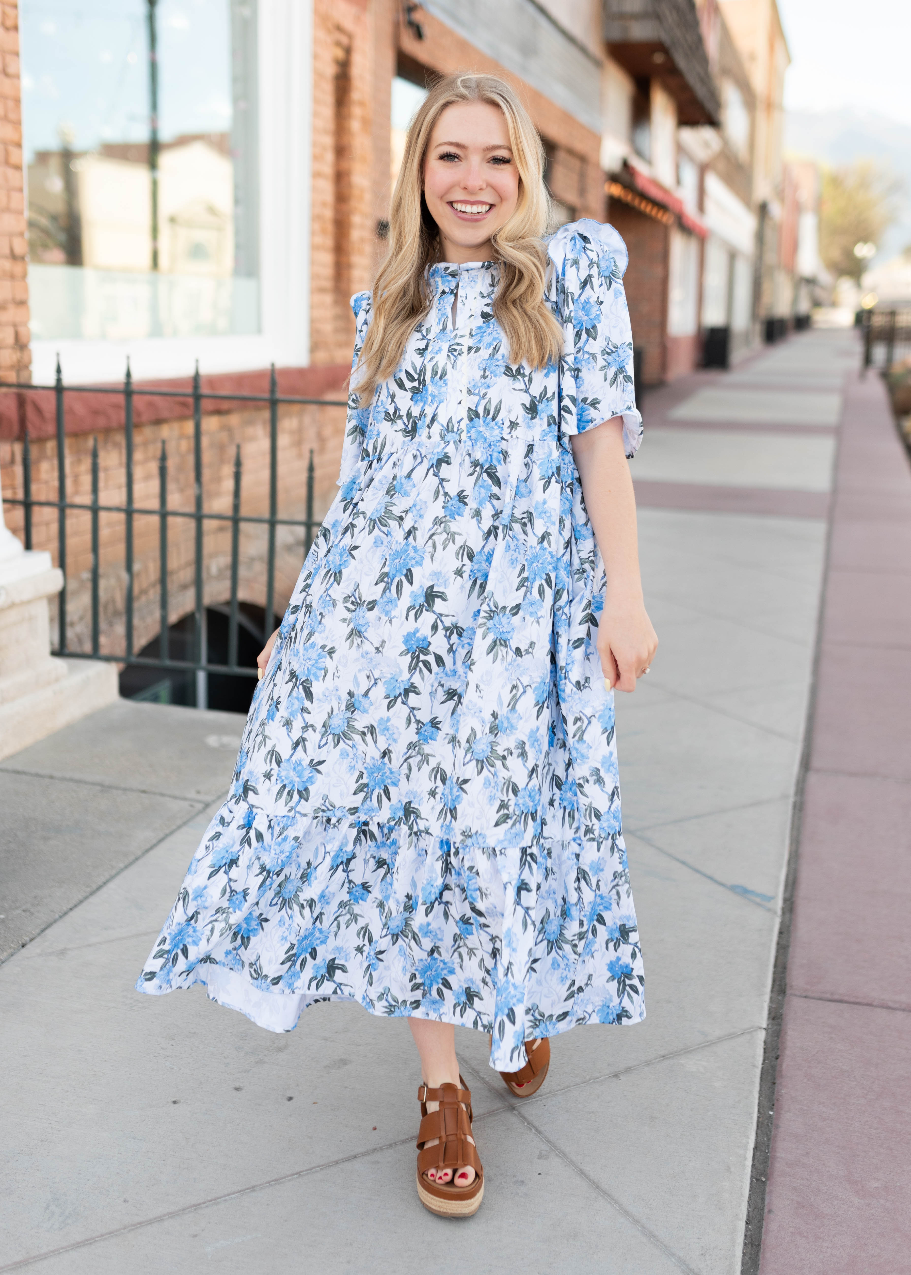 Emma Light Blue Floral Dress