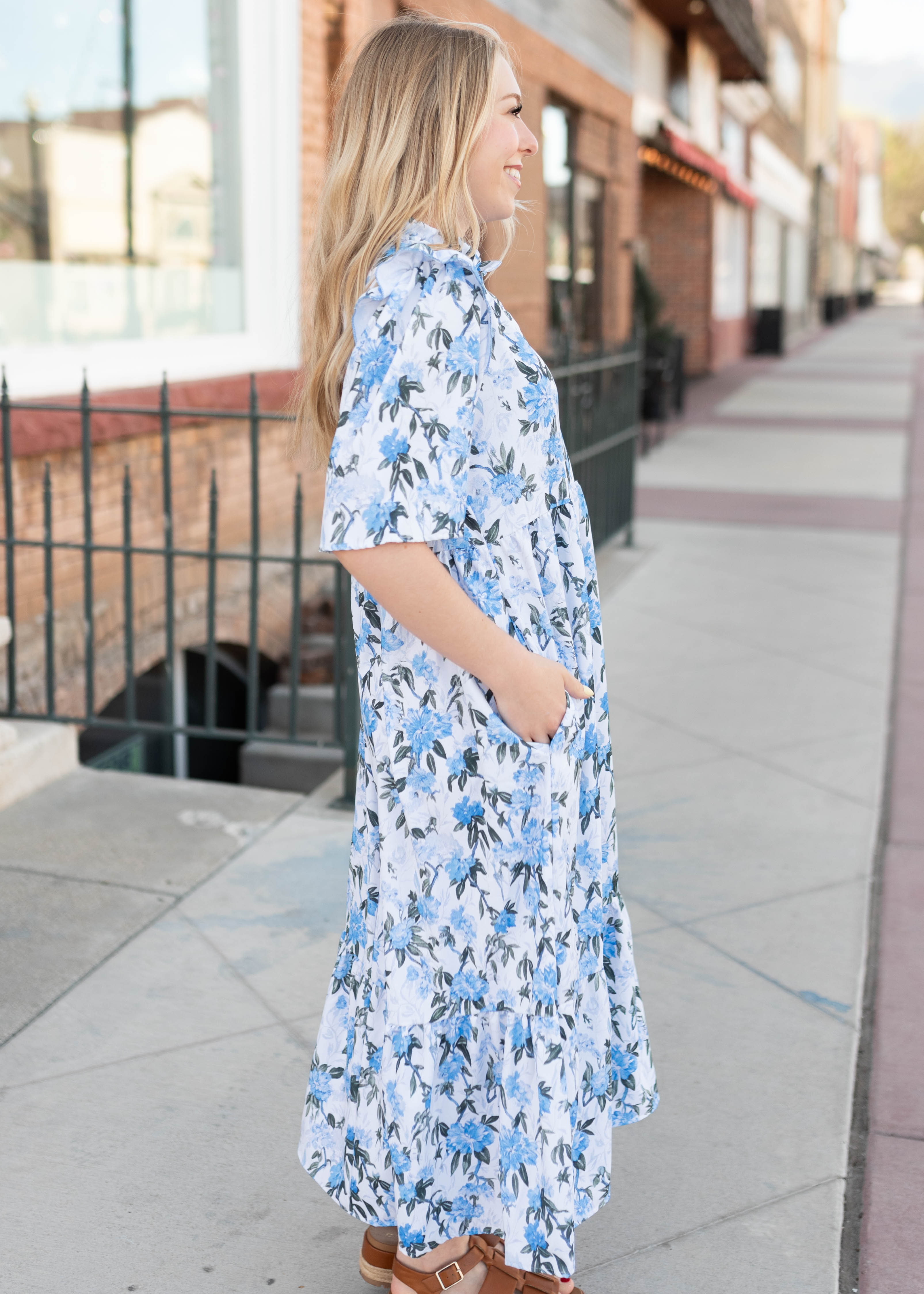 Emma Light Blue Floral Dress