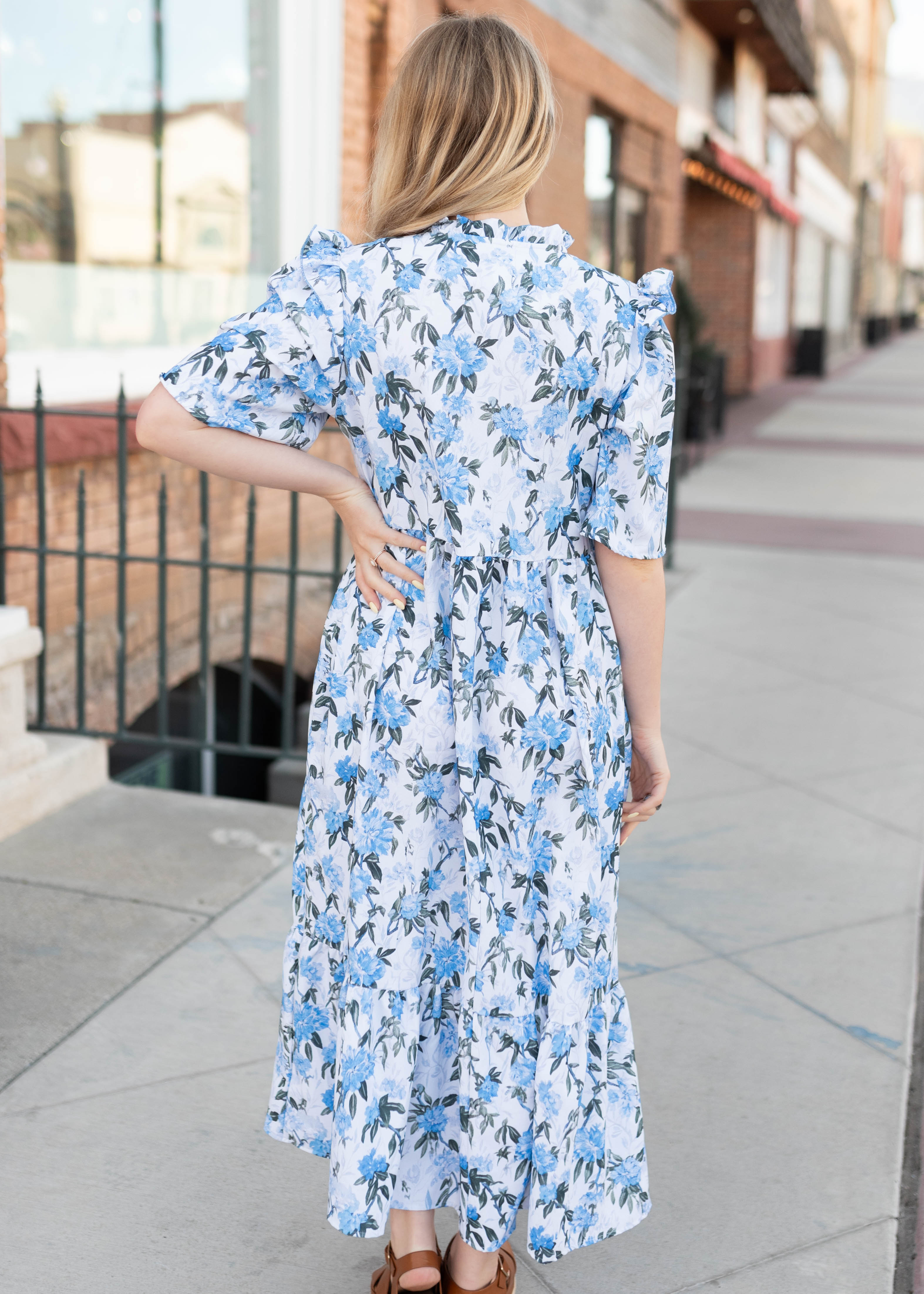 Emma Light Blue Floral Dress