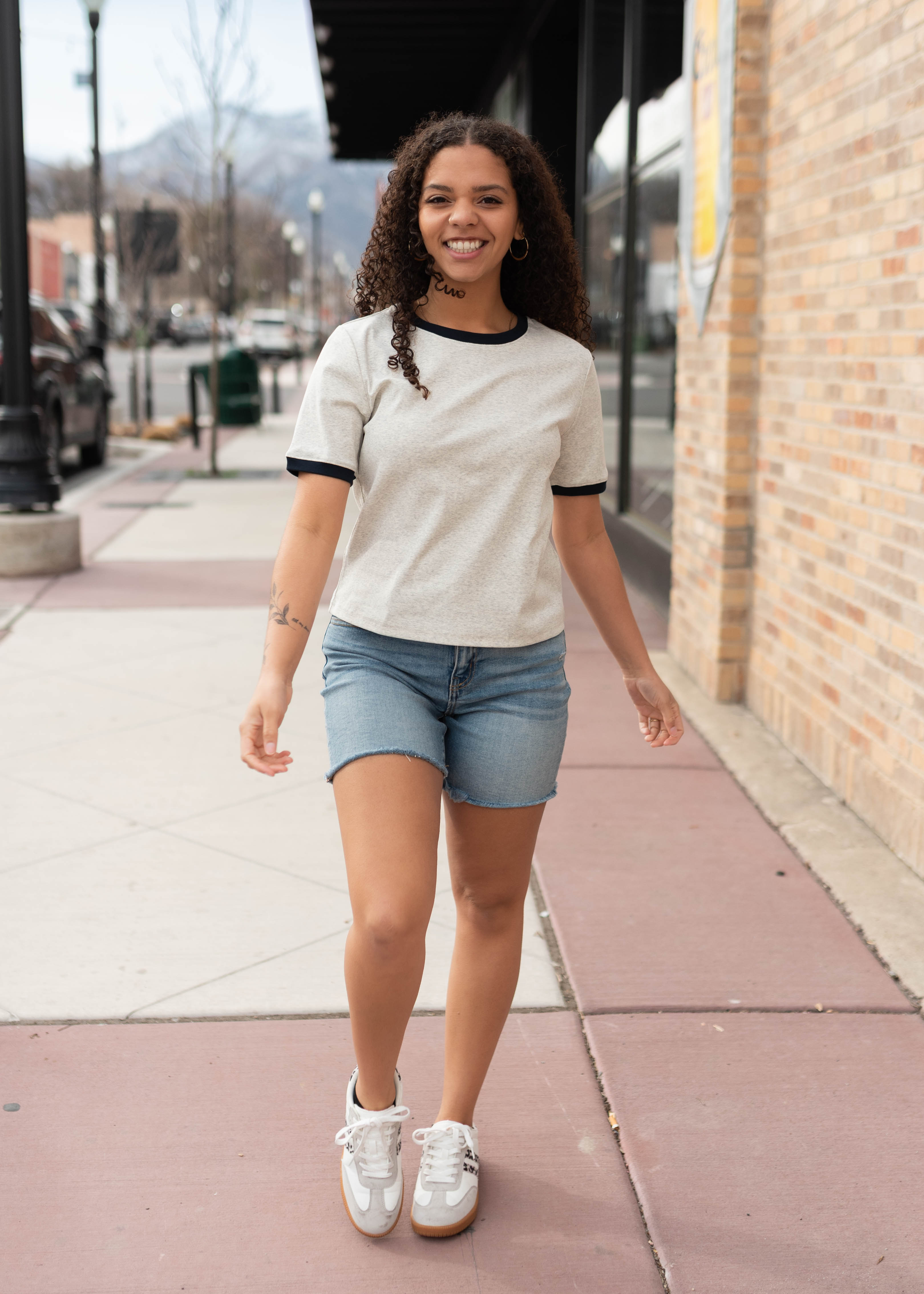 Emmie Grey Contrast Top