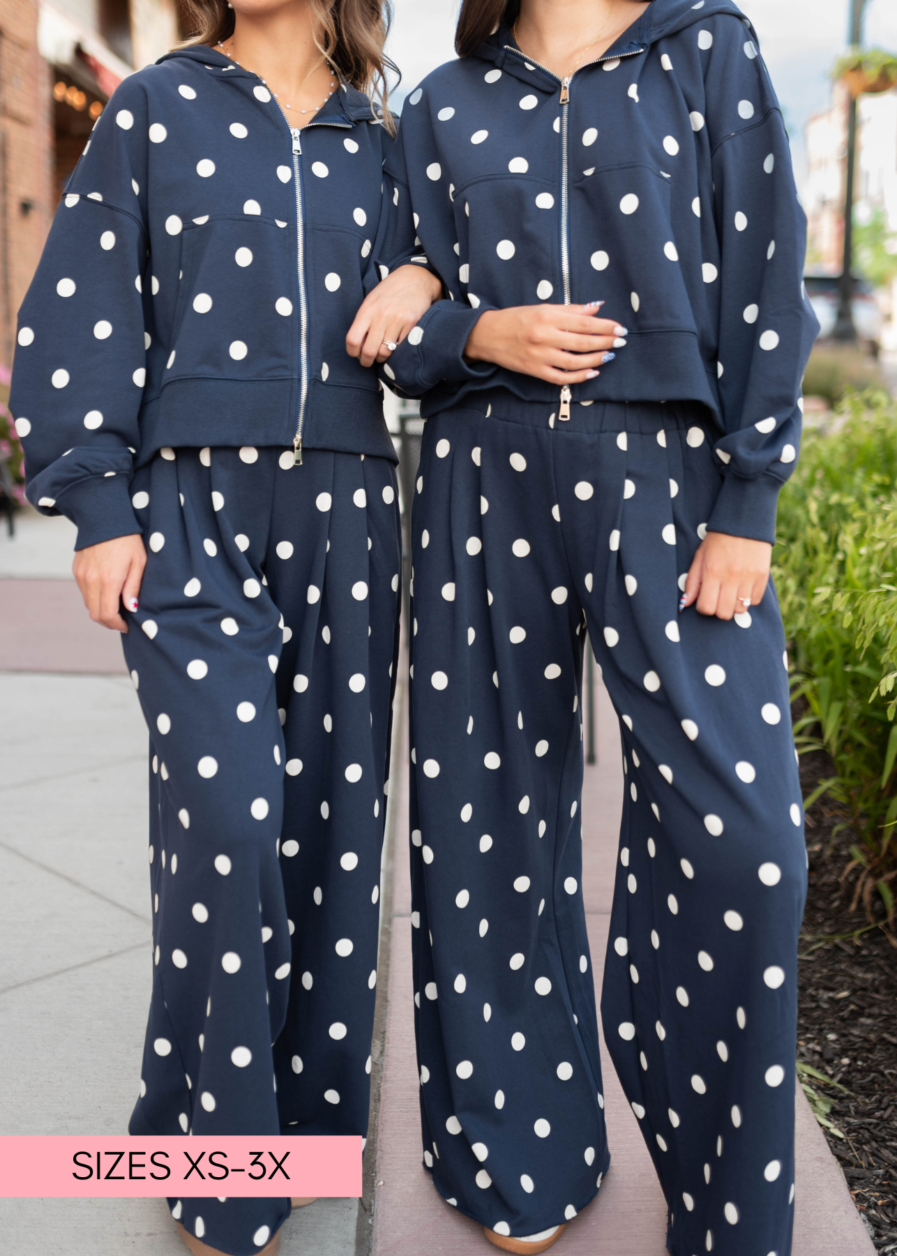 Erica Navy & Ivory Polka Dot Lounge Pants