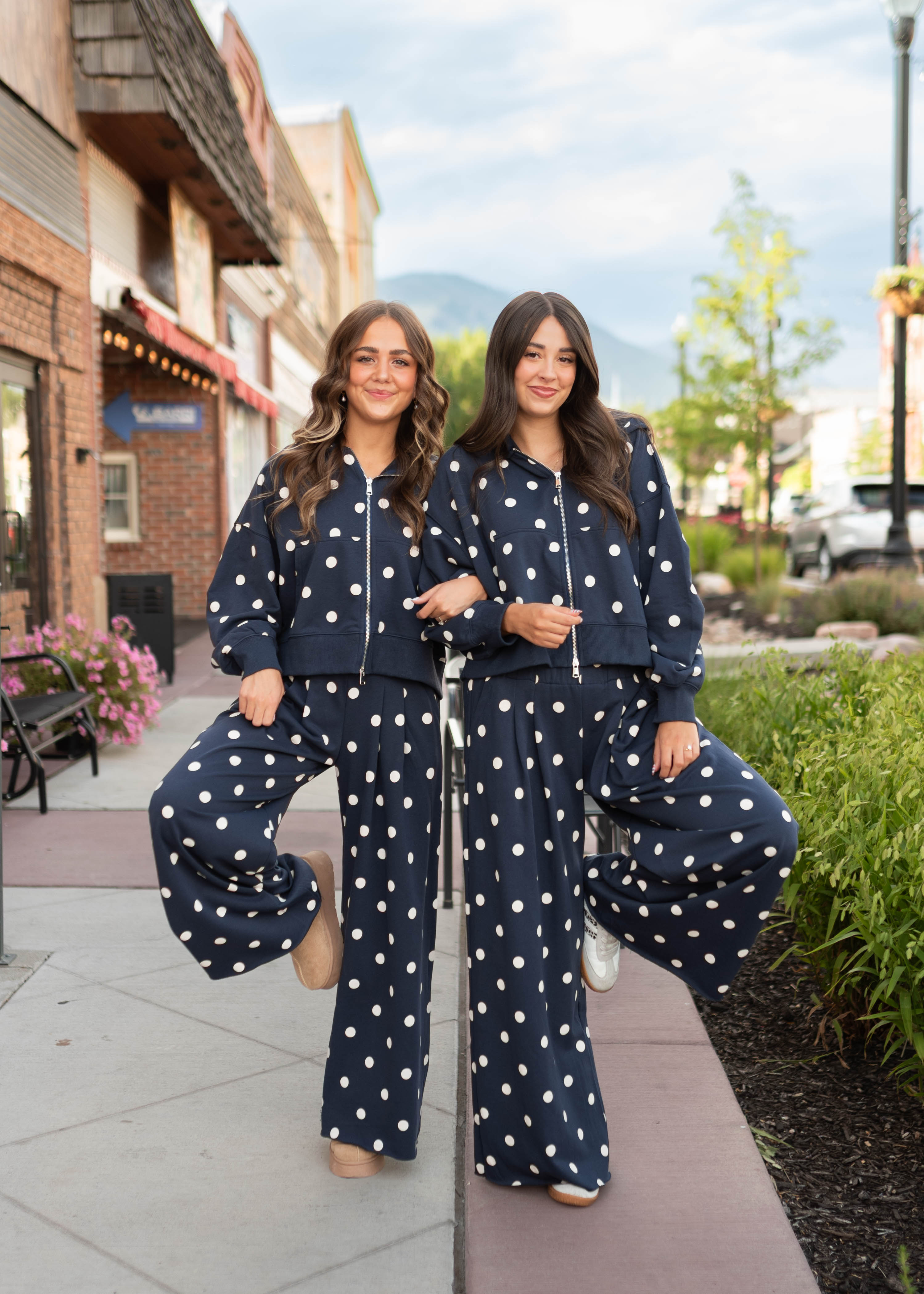 Erica Navy & Ivory Polka Dot Lounge Pants