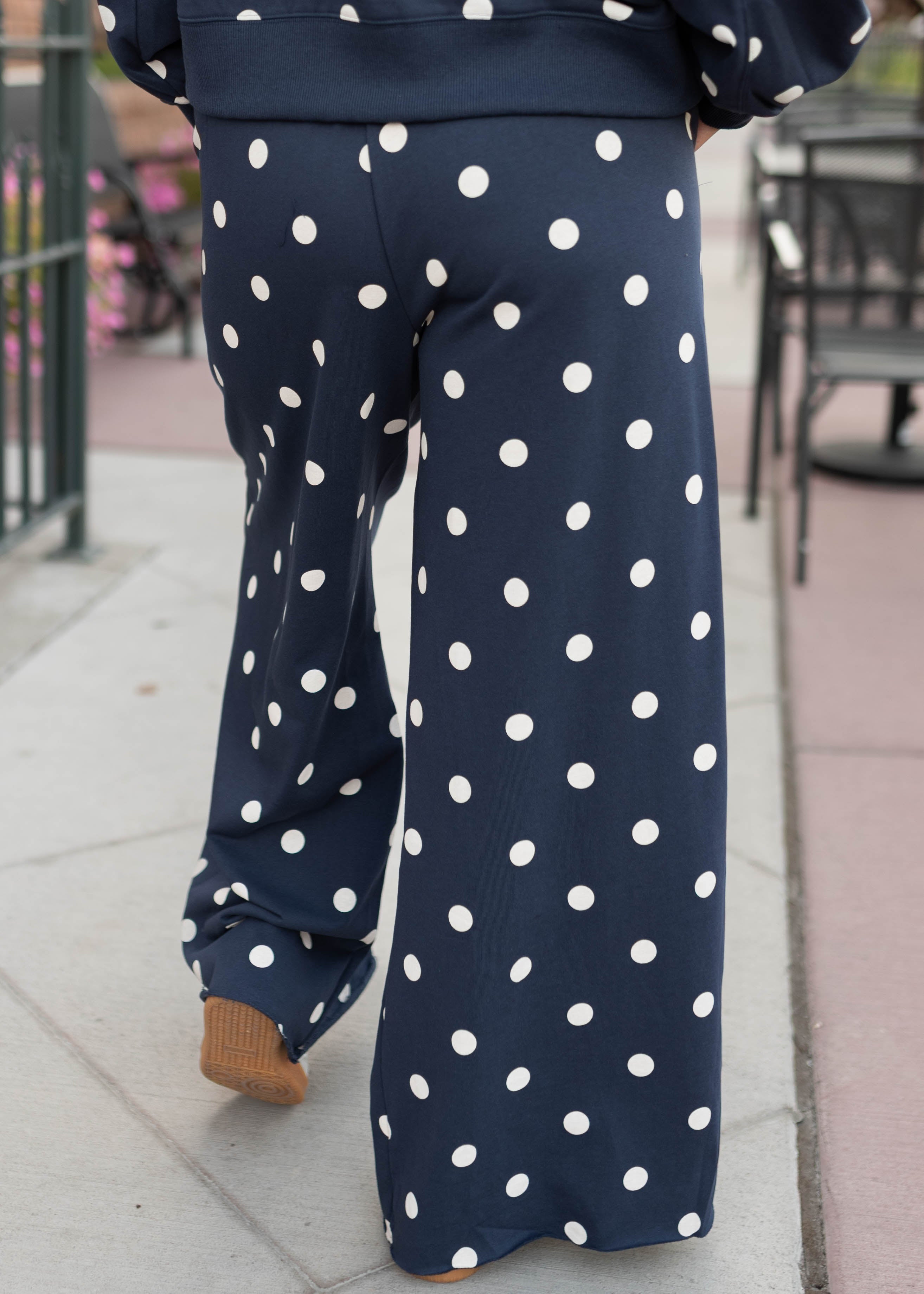 Erica Navy & Ivory Polka Dot Lounge Pants