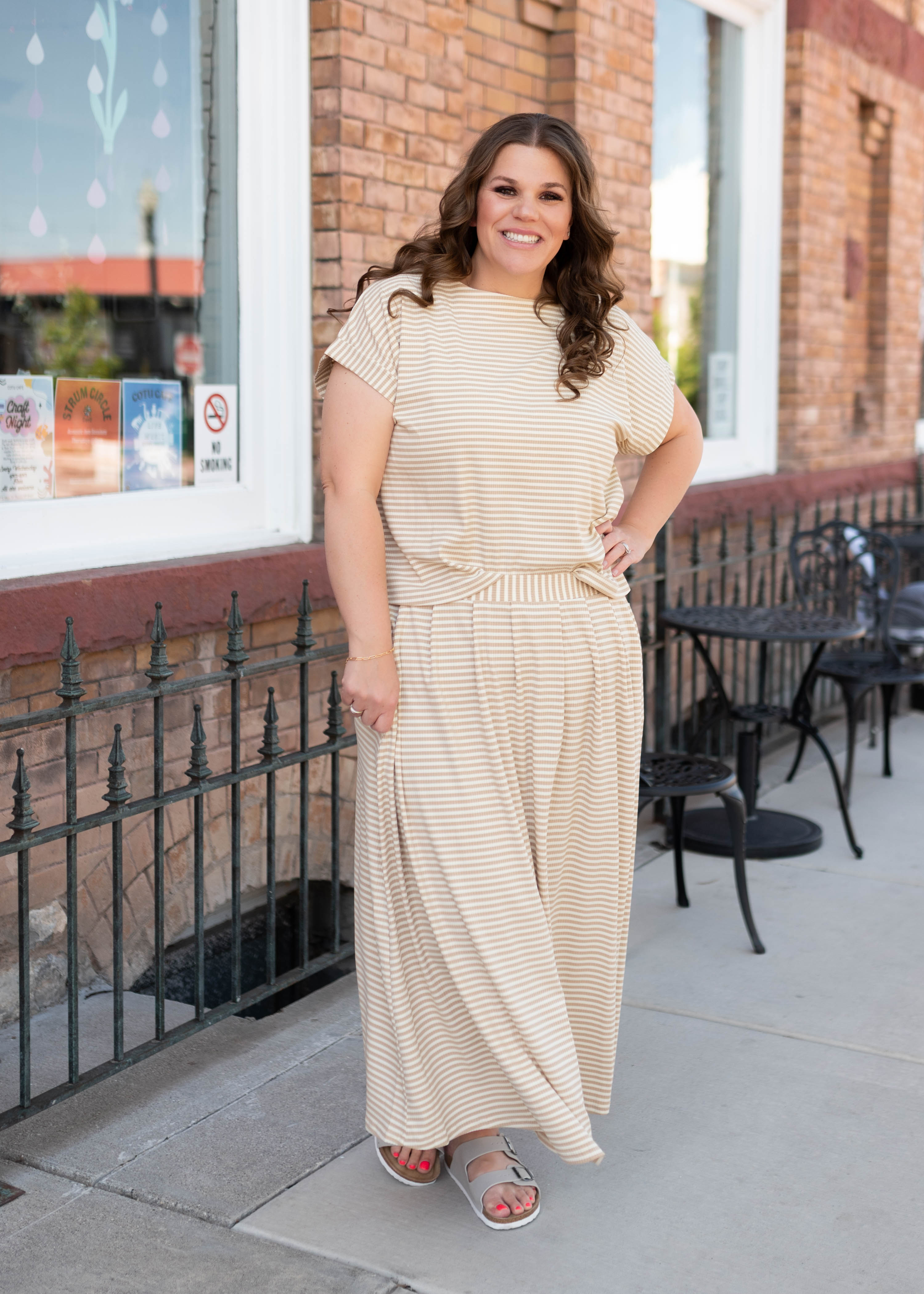 Piper Cream Striped Skirt