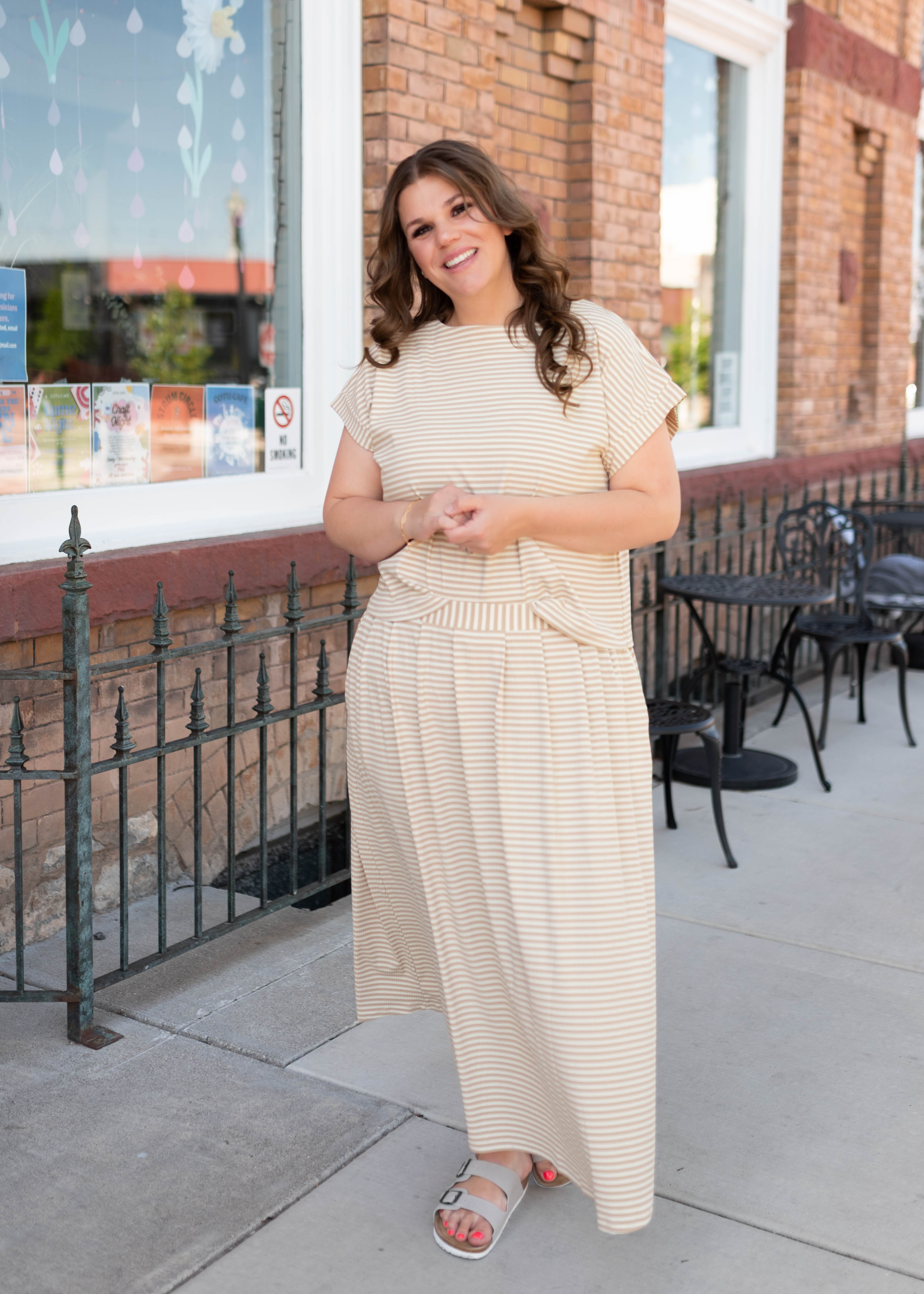 Piper Cream Striped Skirt