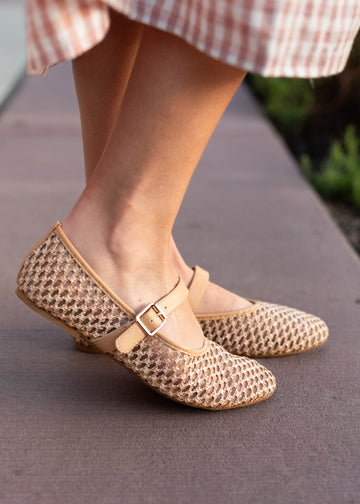 Evangeline Natural Woven Ballet Flat