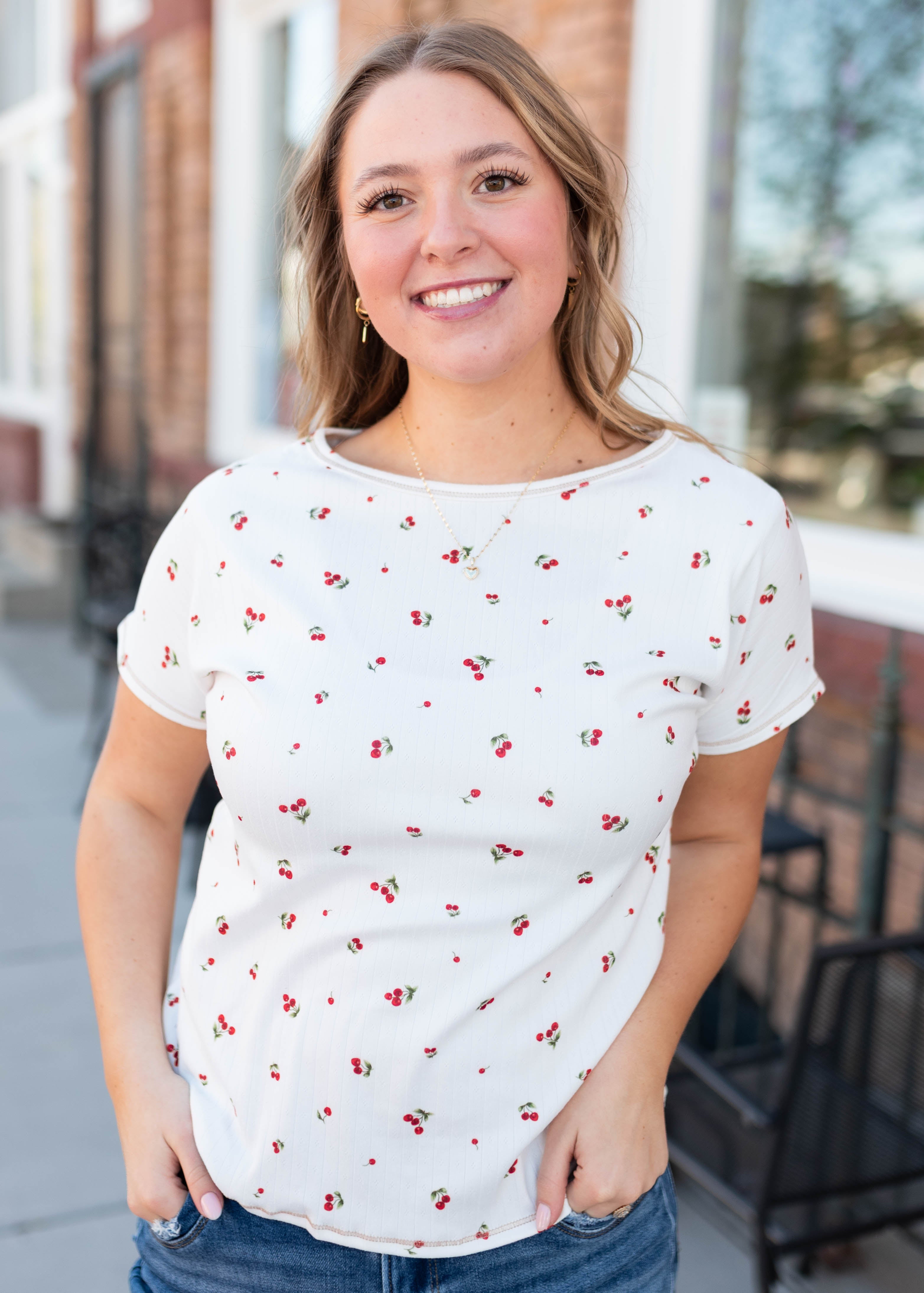 Everleigh Cherry Patterned Top